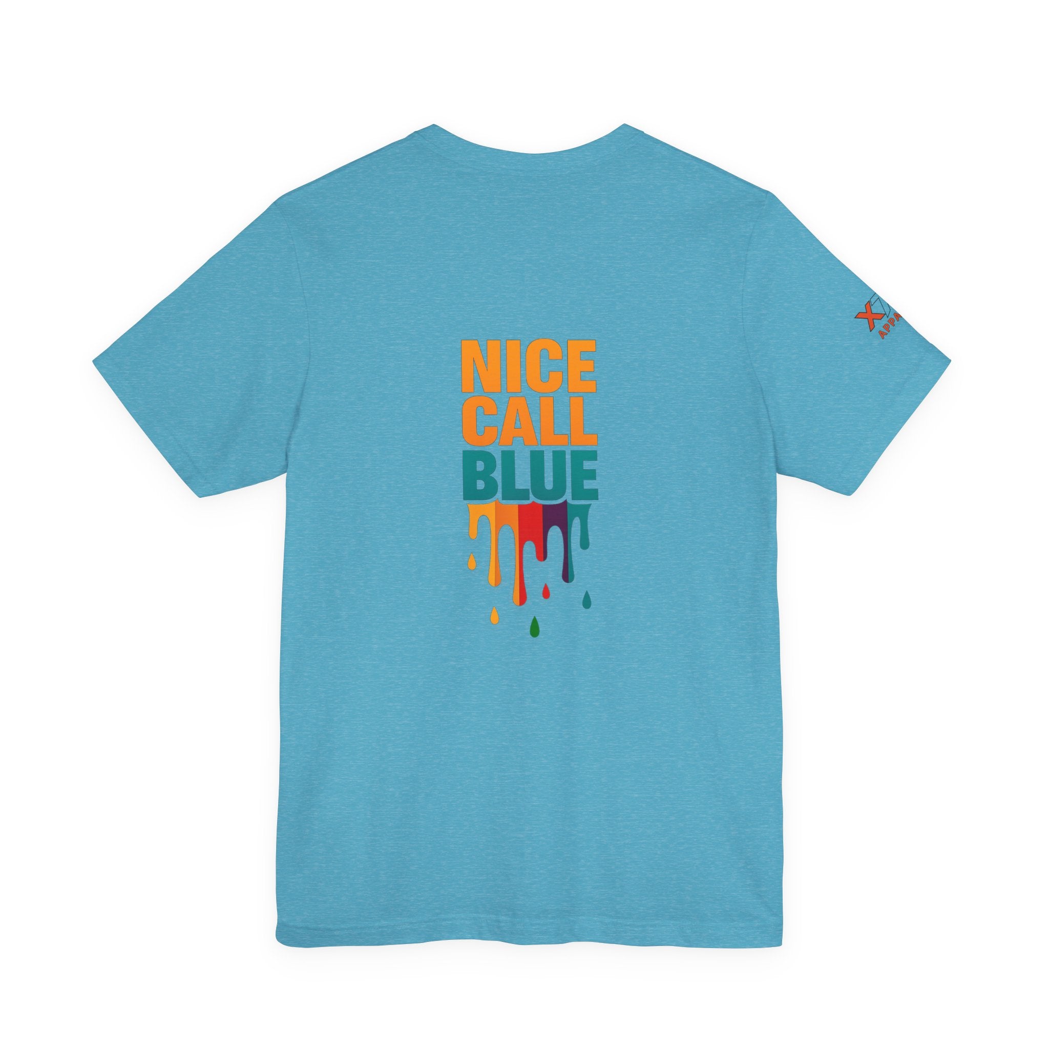Nice Call Blue Drippy Cool Graphic Tee for Casual Vibes, Perfect for Everyday Wear, Music Festivals, Birthdays, Summer Outings, Unisex Style