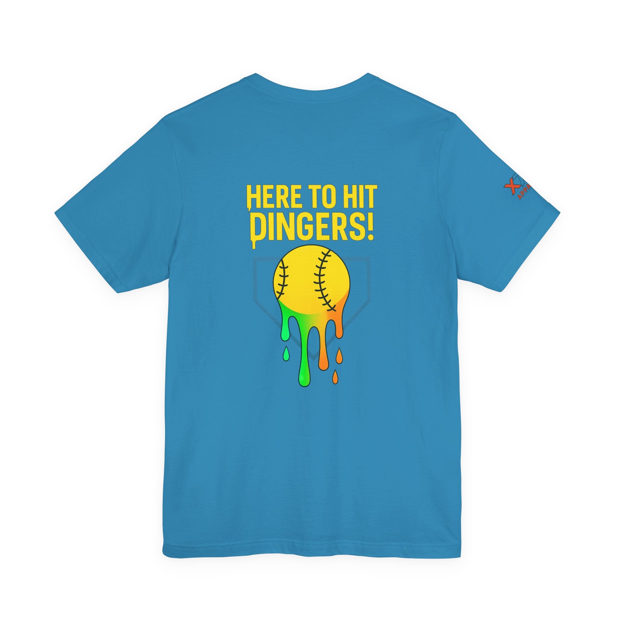 Here to Hit Dingers Drippy Playful Sports Shirt for Athletes, Gifts for Softball Lovers, Team Apparel