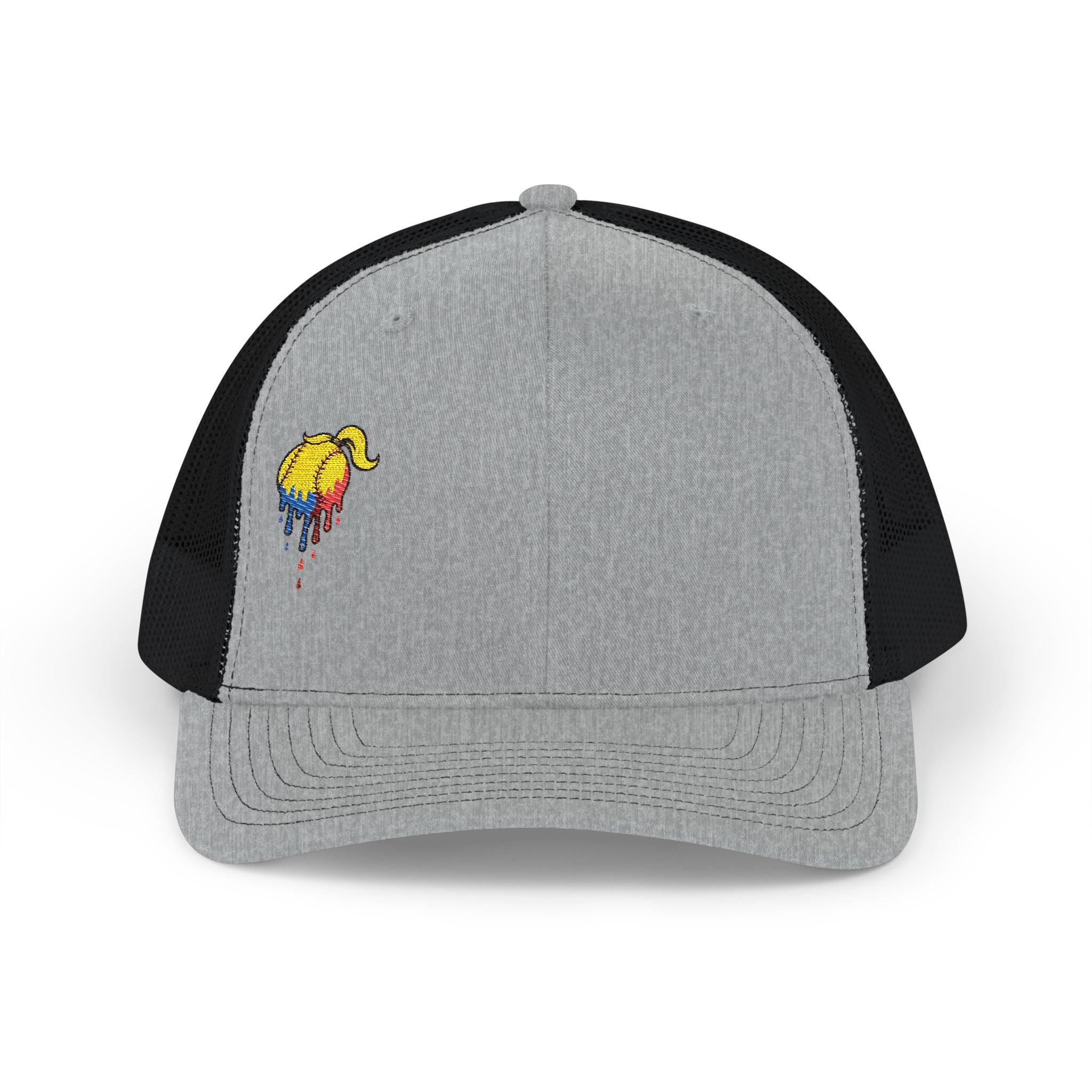 'Drippy' Colorful Elephant Embroidered Snapback Trucker Cap, Festival Hat, Gift for Animal Lovers, Summer Accessory, Casual Style