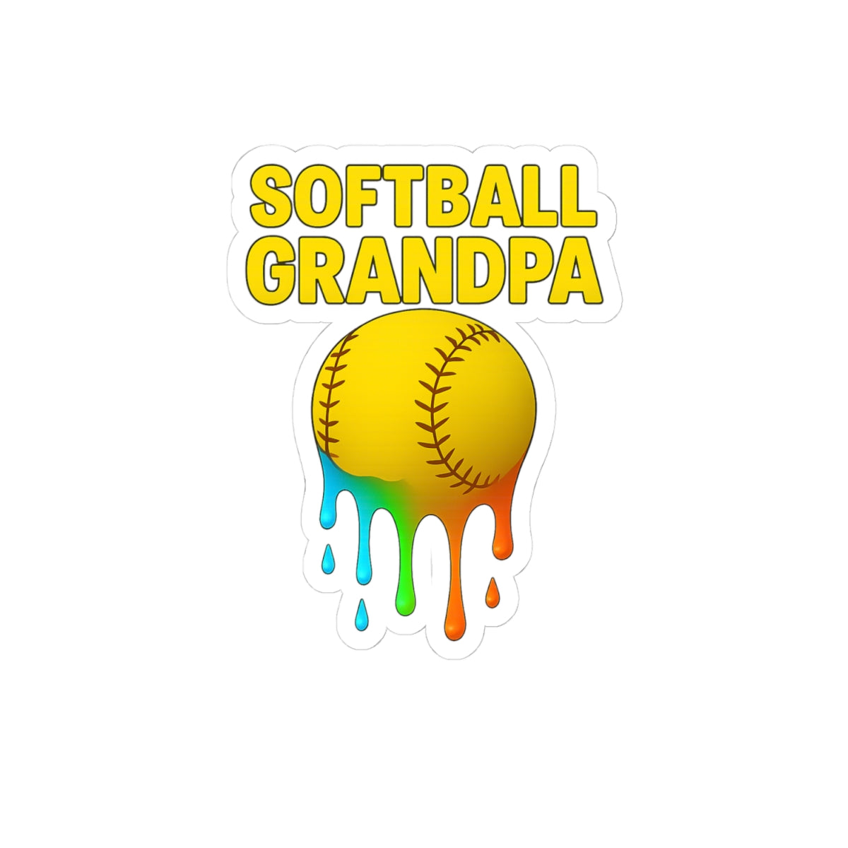 Drippy Softball Grandpa Sticker