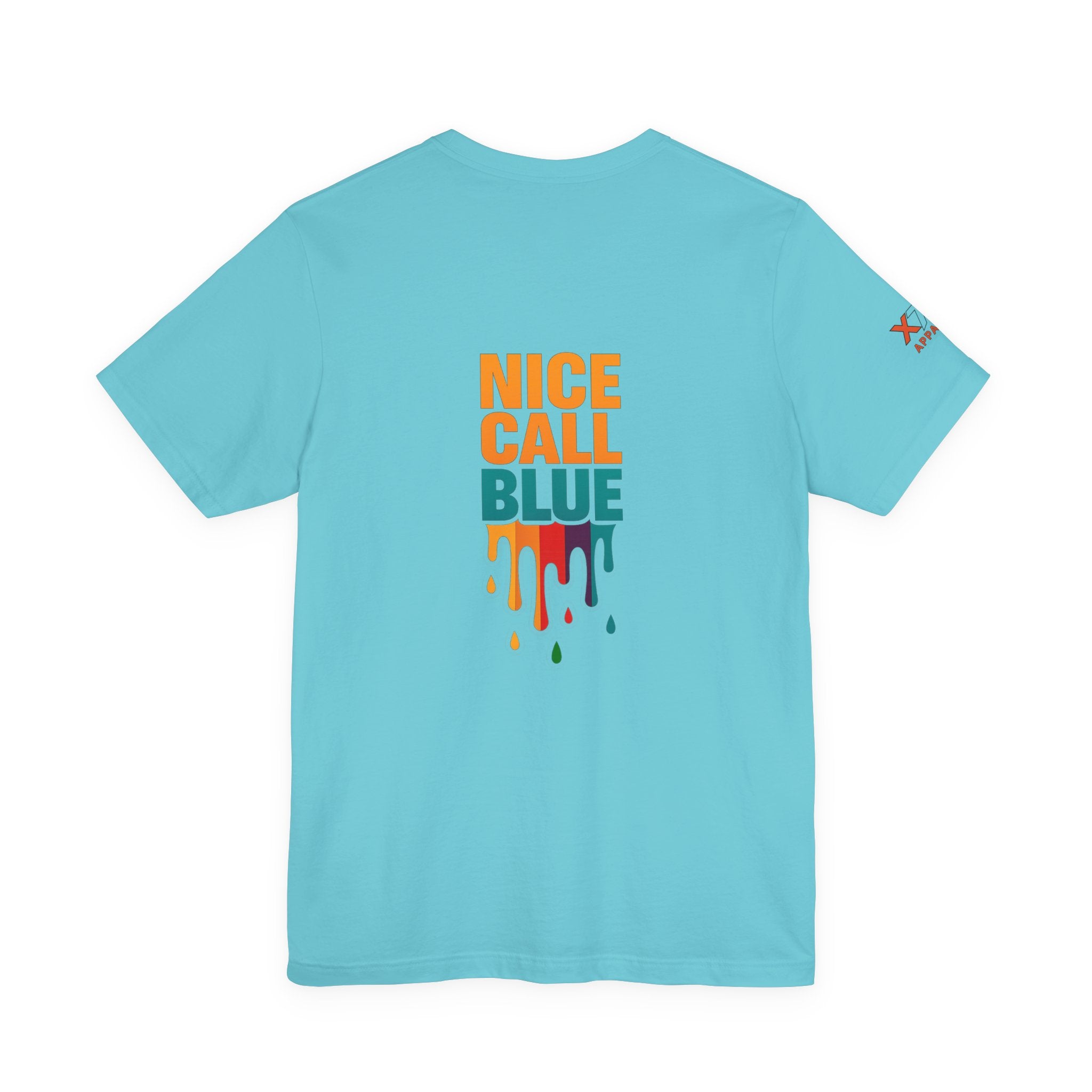 Nice Call Blue Drippy Cool Graphic Tee for Casual Vibes, Perfect for Everyday Wear, Music Festivals, Birthdays, Summer Outings, Unisex Style