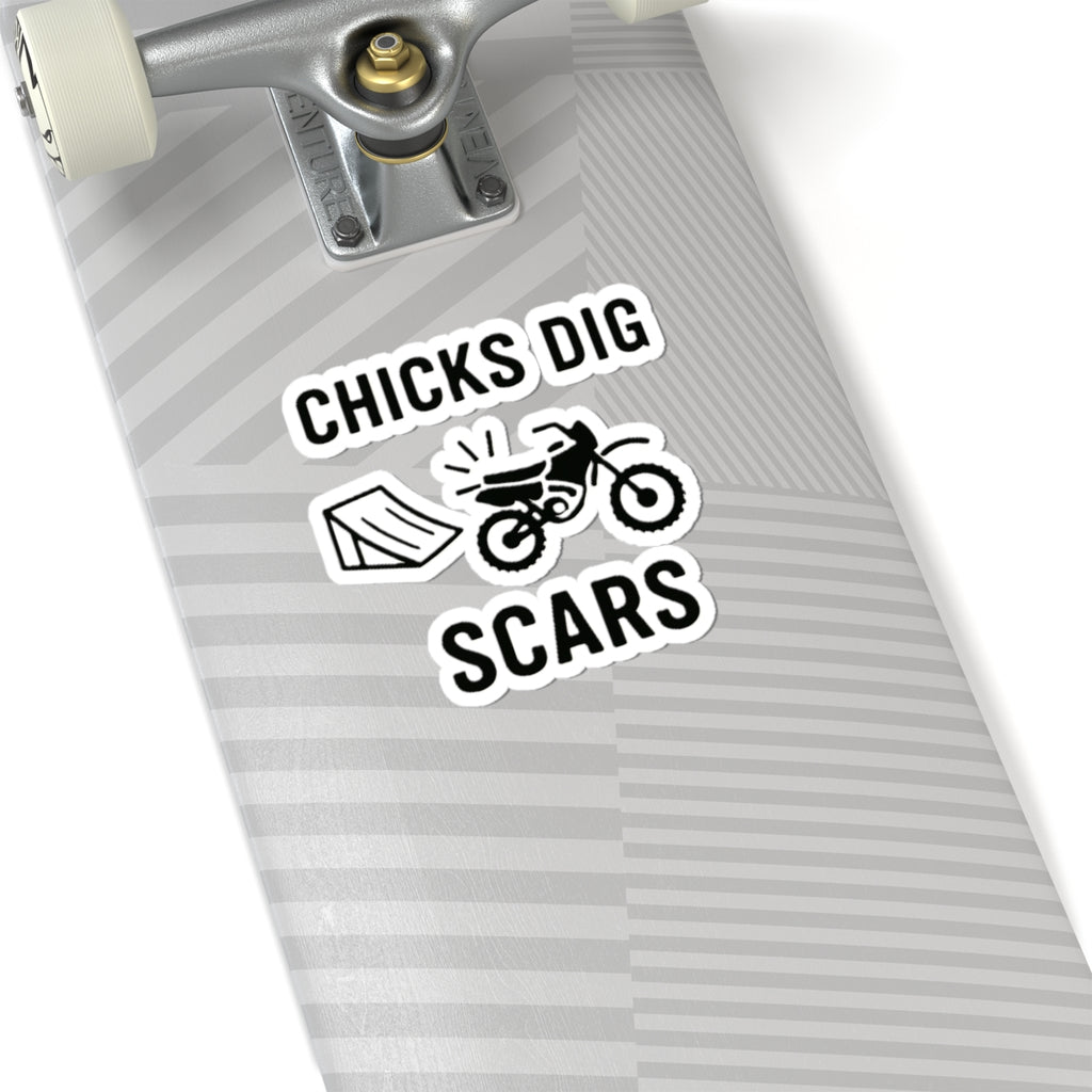 Chicks Dig Scars Dirt Bike Sticker