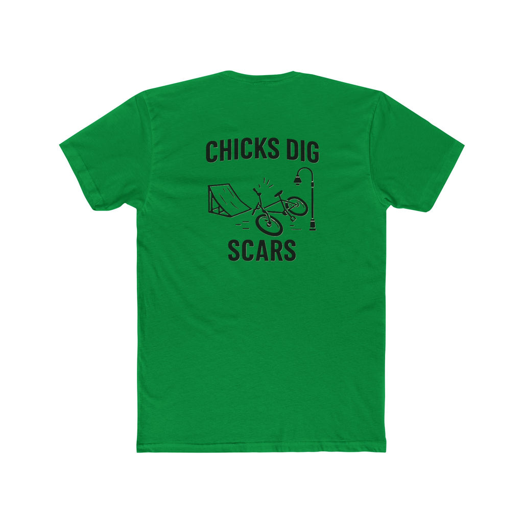 'Gen X Chicks Dig Scars Bike' Graphic Tee, Casual Unisex Cotton Crew, Skate Culture Shirt, Gift for Bikers, Fun Summer Top, Motivational Apparel
