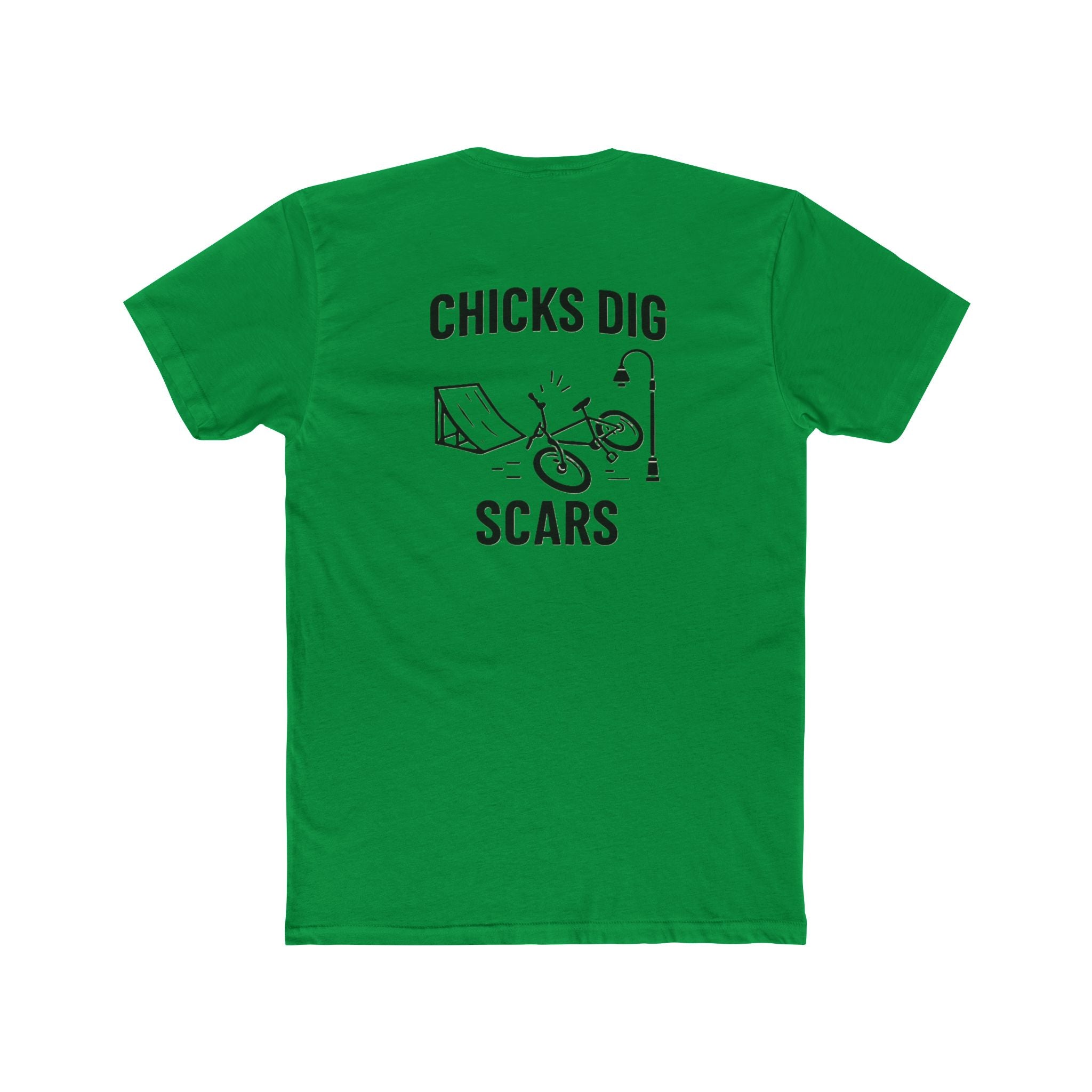 'Gen X Chicks Dig Scars Bike' Graphic Tee, Casual Unisex Cotton Crew, Skate Culture Shirt, Gift for Bikers, Fun Summer Top, Motivational Apparel