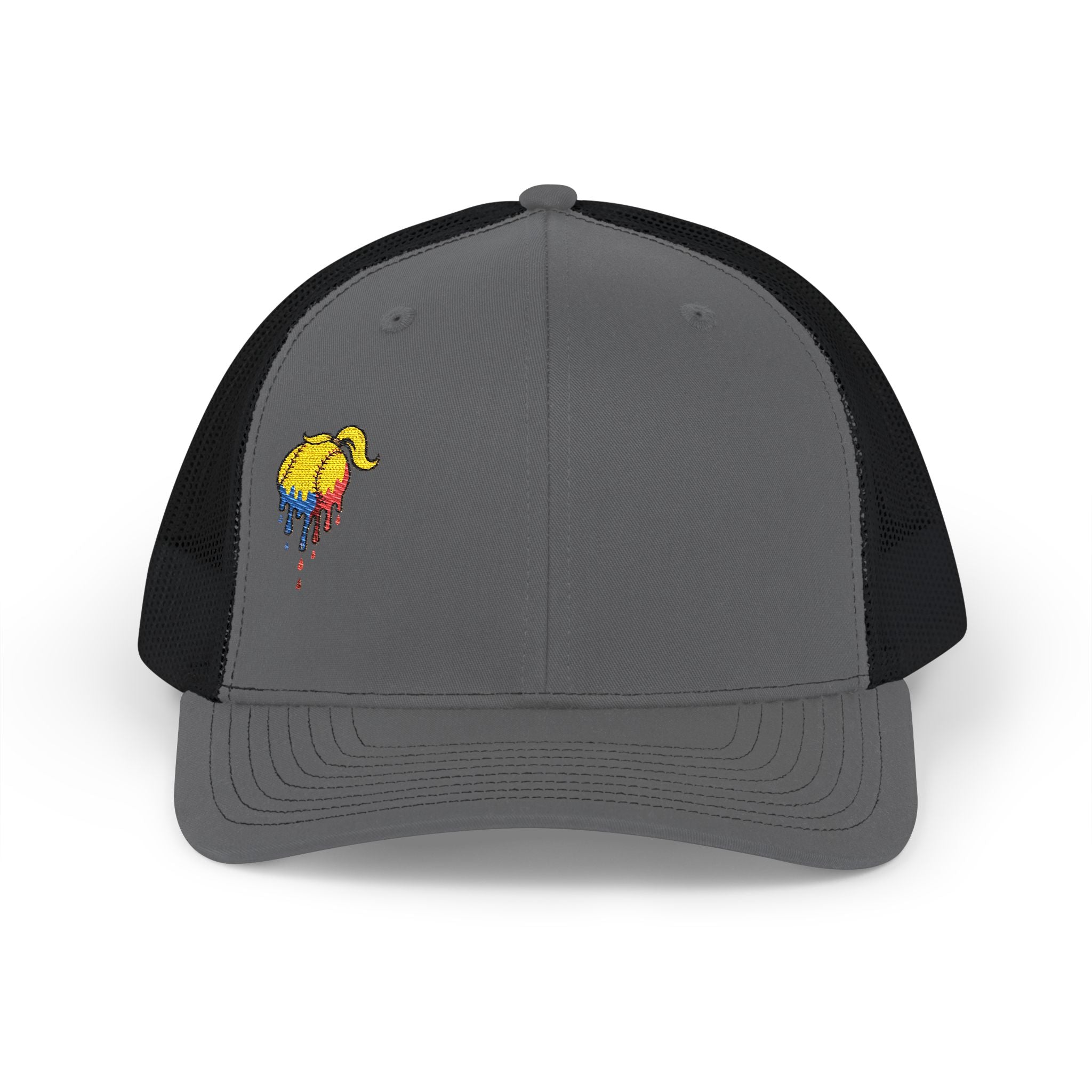 'Drippy' Colorful Elephant Embroidered Snapback Trucker Cap, Festival Hat, Gift for Animal Lovers, Summer Accessory, Casual Style