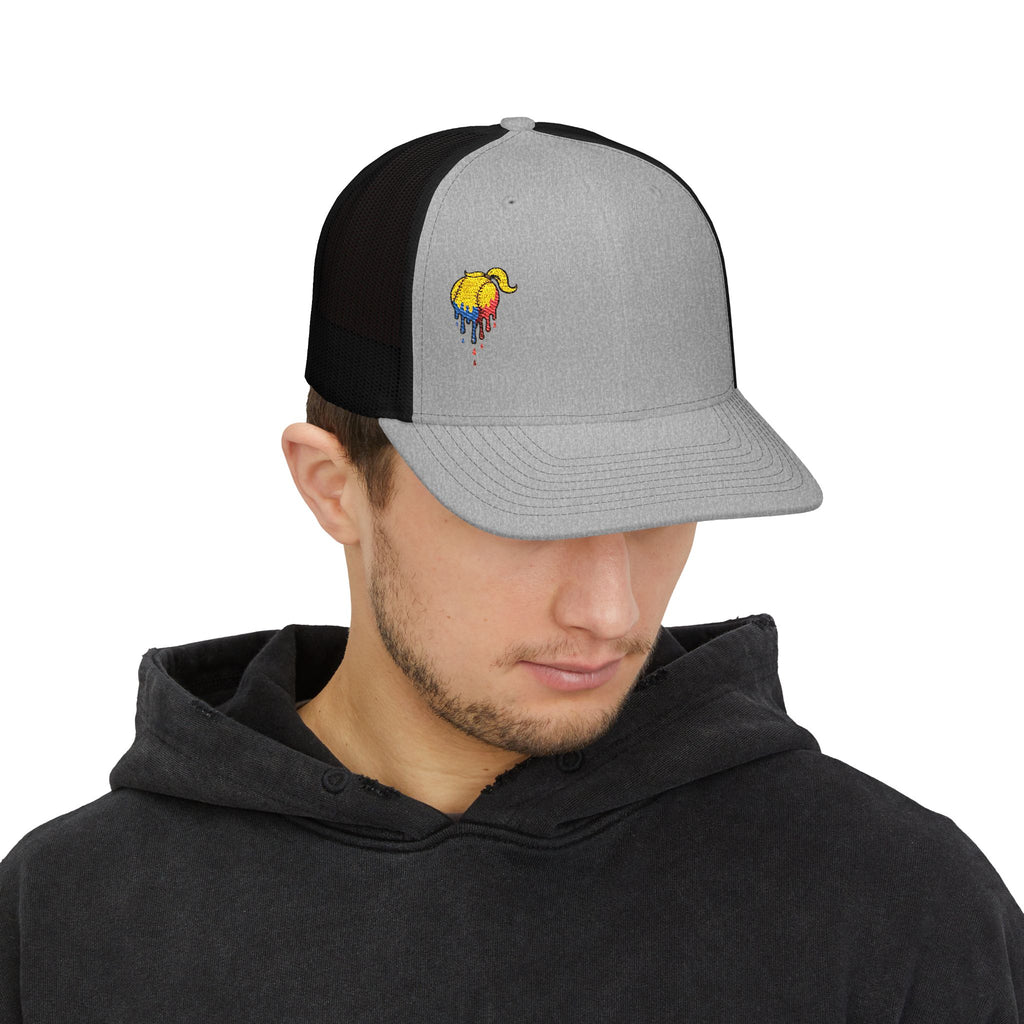 'Drippy' Colorful Elephant Embroidered Snapback Trucker Cap, Festival Hat, Gift for Animal Lovers, Summer Accessory, Casual Style