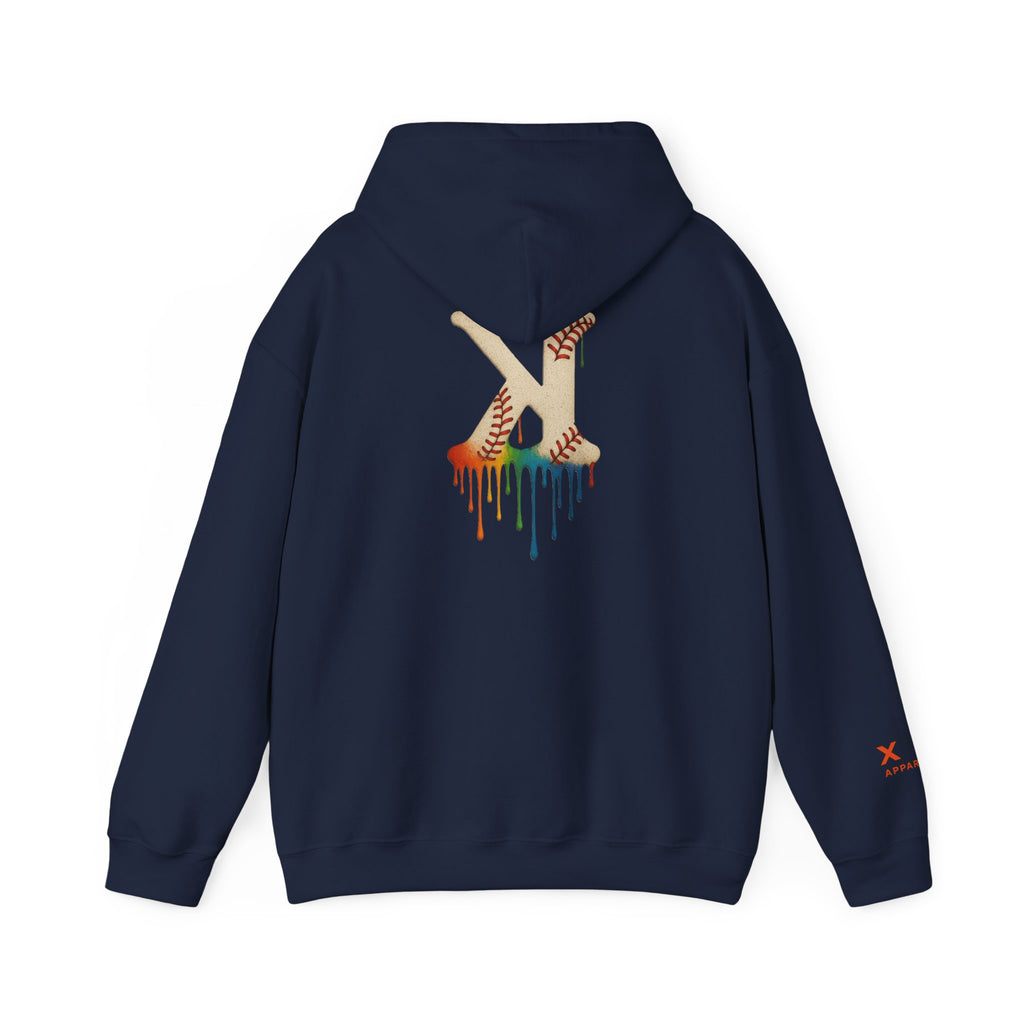 Baseball Strikeout Drippy 2 Art Hoody - Unisex Heavy Blend™ Sweatshirt, Streetwear, Graphic Hoodie, Gift for Him/Her, Casual Comfort, Festival Fashion