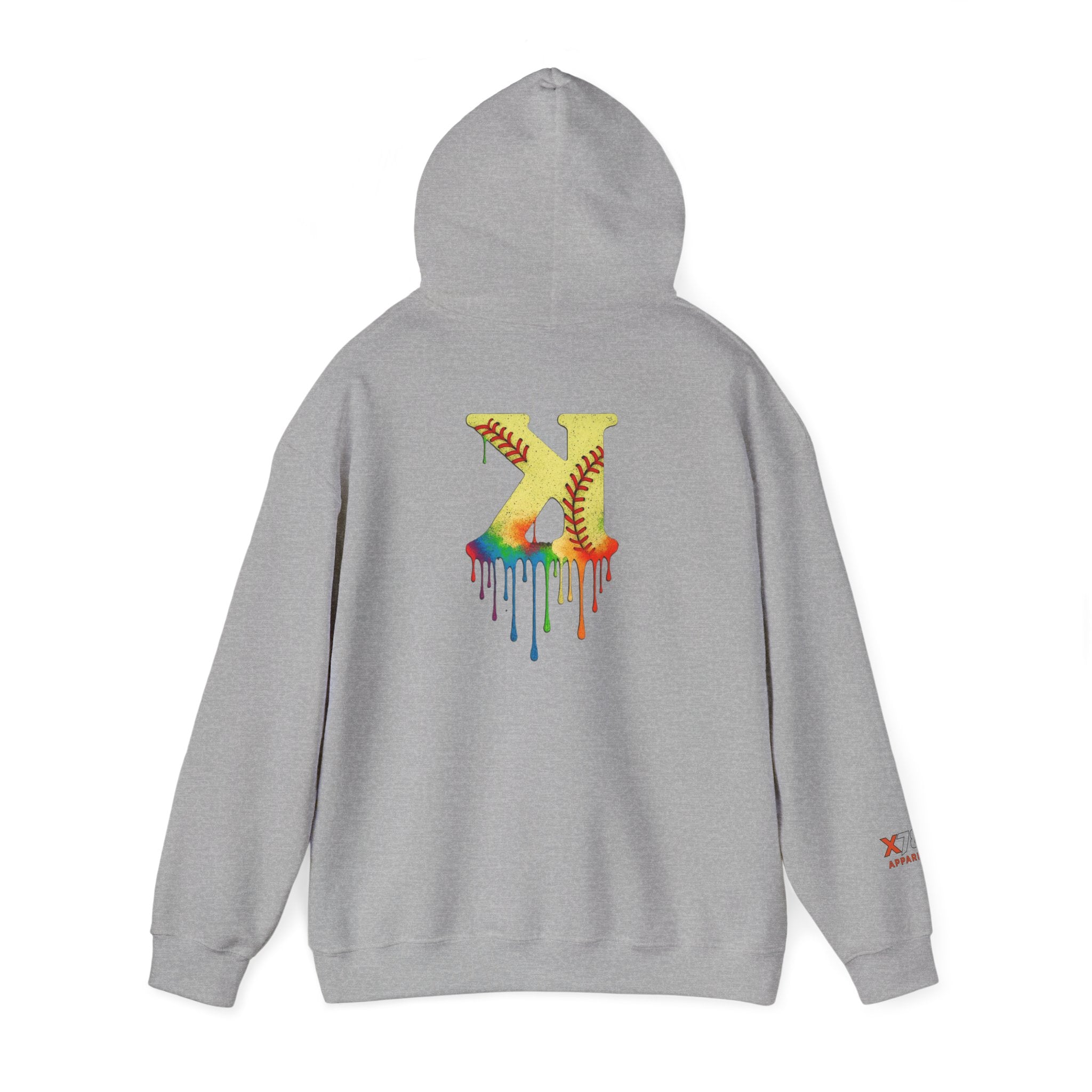 Softball Strikeout Drippy Paint Hoodie, Unisex Sweatshirt, Artistic Gift, Streetwear Style, Comfortable Casual Wear, Unique Hooded Top