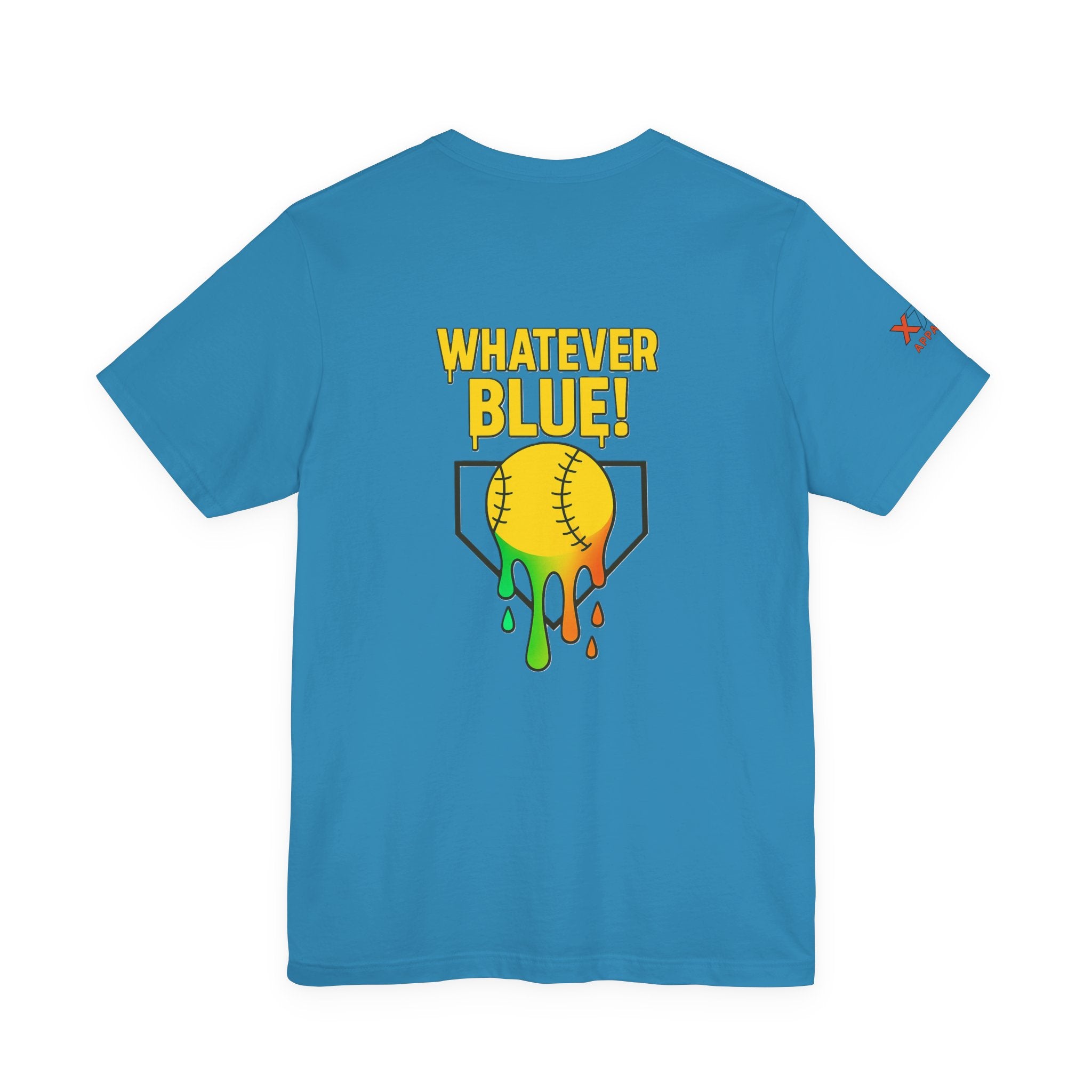 Whatever Blue Drippy Softball Colorful Graphic Tee, Fun Unisex T-Shirt, Playful Softball Shirt, Summer Vibe Outfit, Perfect Gift for Sports Lovers