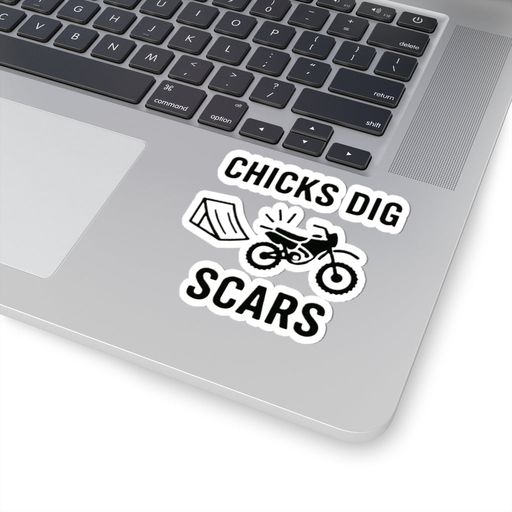 Chicks Dig Scars Dirt Bike Sticker