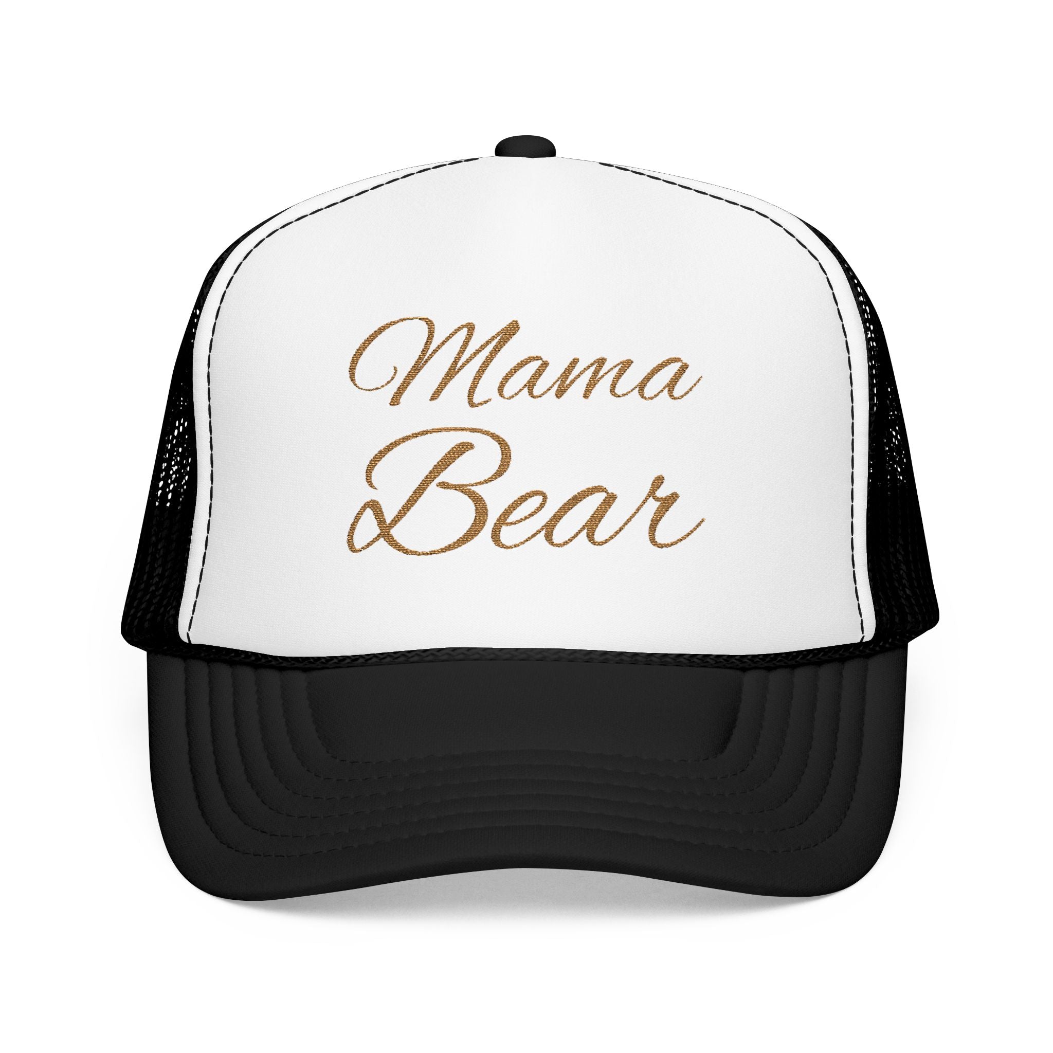 Mama Bear Foam Trucker Hat, Embroidered Gift for Moms, Trendy Summer Accessory, Cute Casual Wear, Parenting Celebrations, Outdoor Events