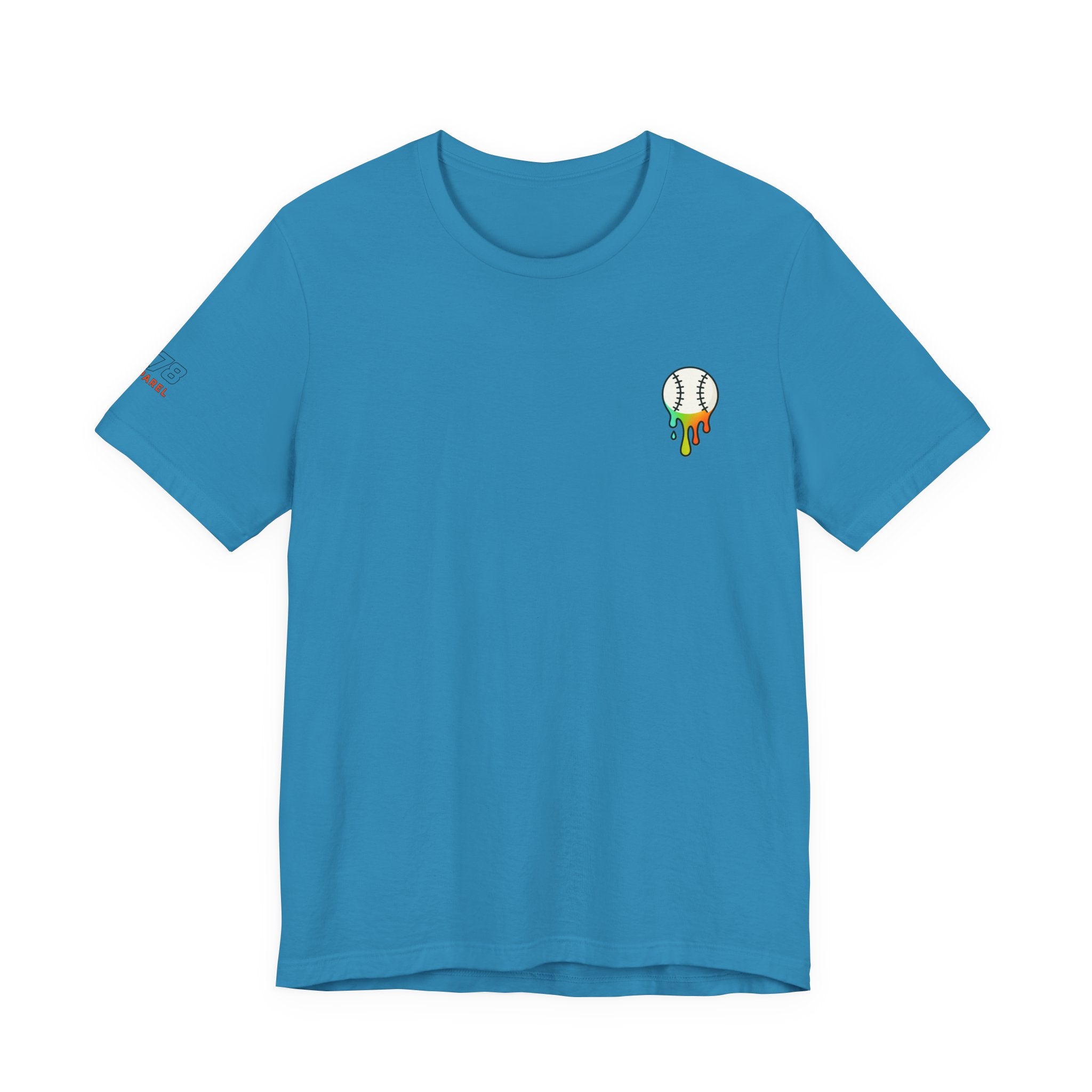 Whatever Blue Drippy Colorful Playful Tee for Baseball Lovers, Unique Sports Shirt, Fun Gift for Gamers, Unisex Summer Wear, Casual Tee for All Occasions