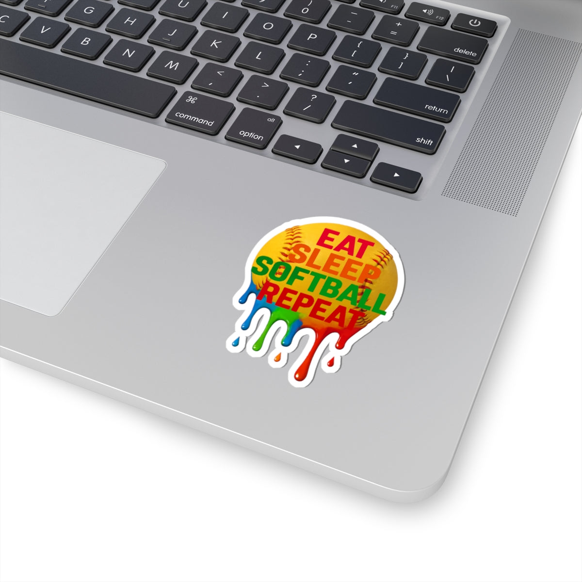 Drippy Eat Sleep Softball Repeat Sticker