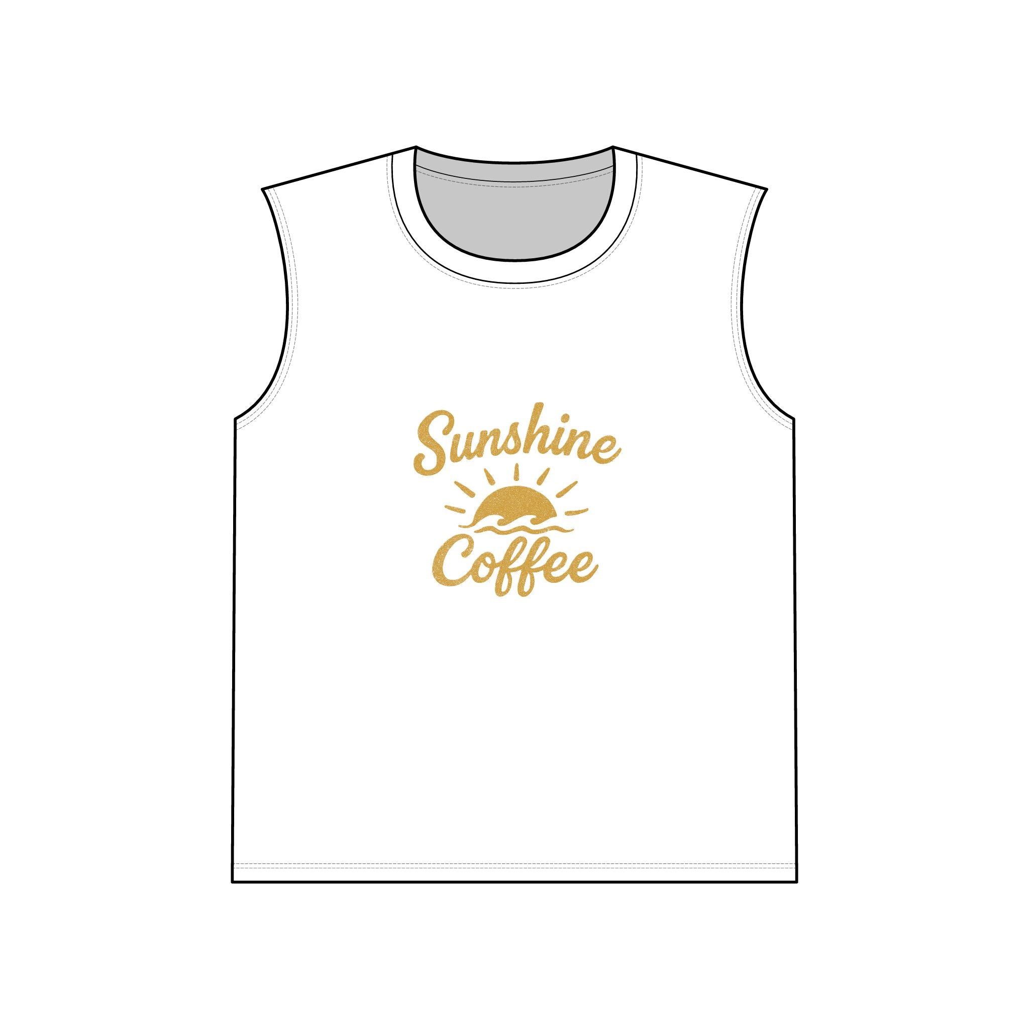 Sunshine Coffee Muscle Tank, Summer Vibes Shirt, Unisex Workout Top, Gift for Coffee Lovers, Vacation Wear, Casual Graphic Tee