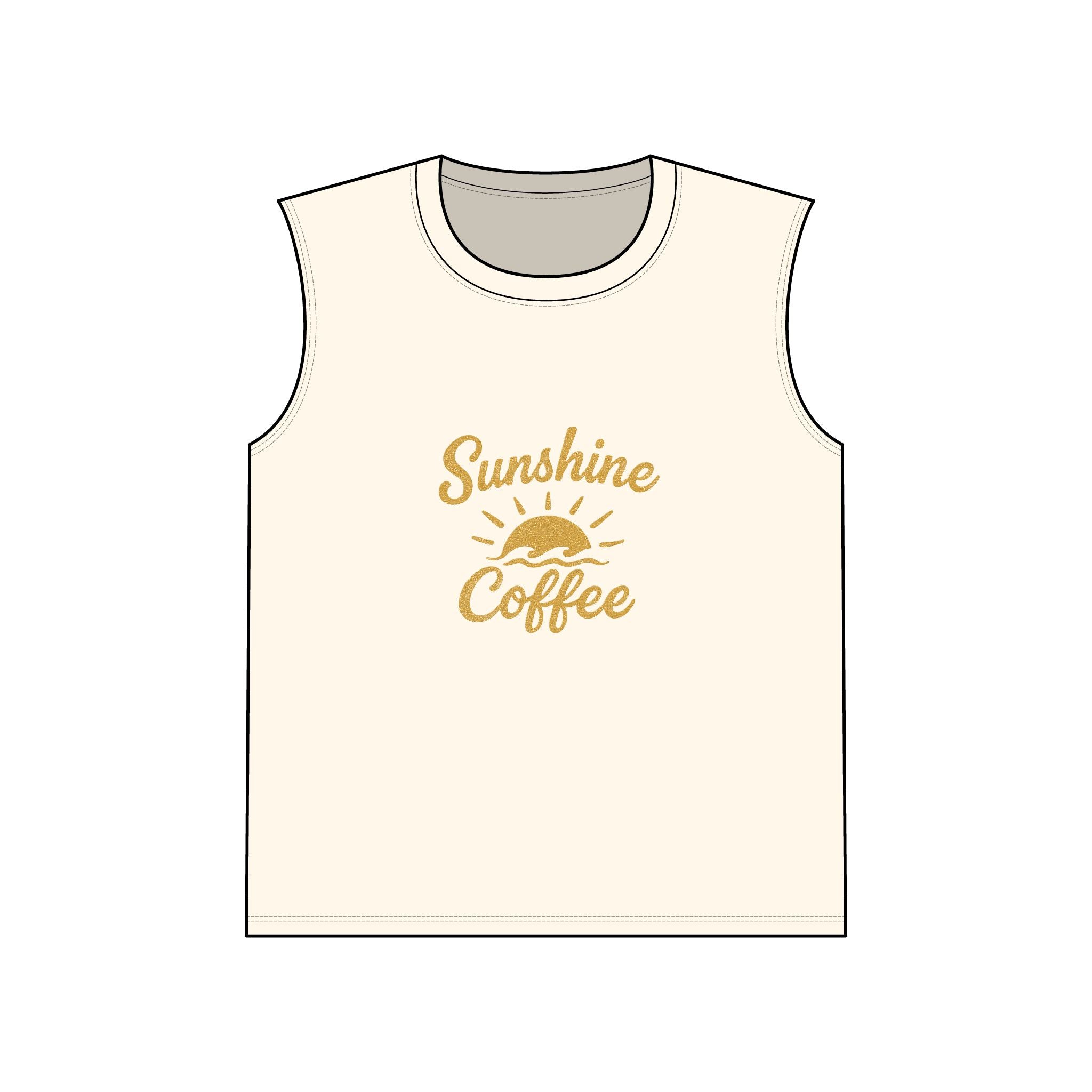 Sunshine Coffee Muscle Tank, Summer Vibes Shirt, Unisex Workout Top, Gift for Coffee Lovers, Vacation Wear, Casual Graphic Tee