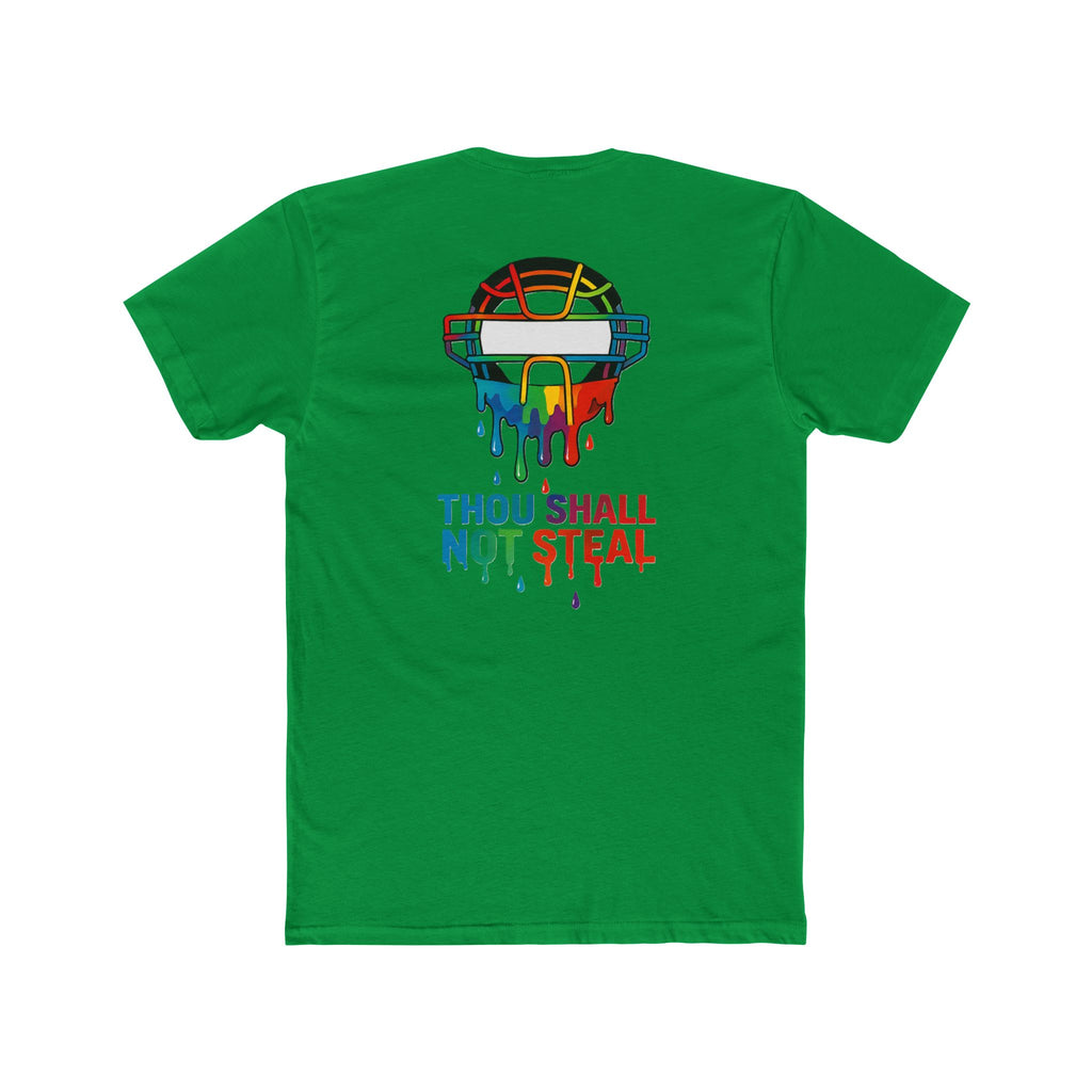 'Drippy Thou Shall Not Steel' Colorful Graphic Tee, Unisex Cotton Crew, Fun Statement Shirt, Comfortable Casual Wear, Sports Theme Tee, Gift Idea for All