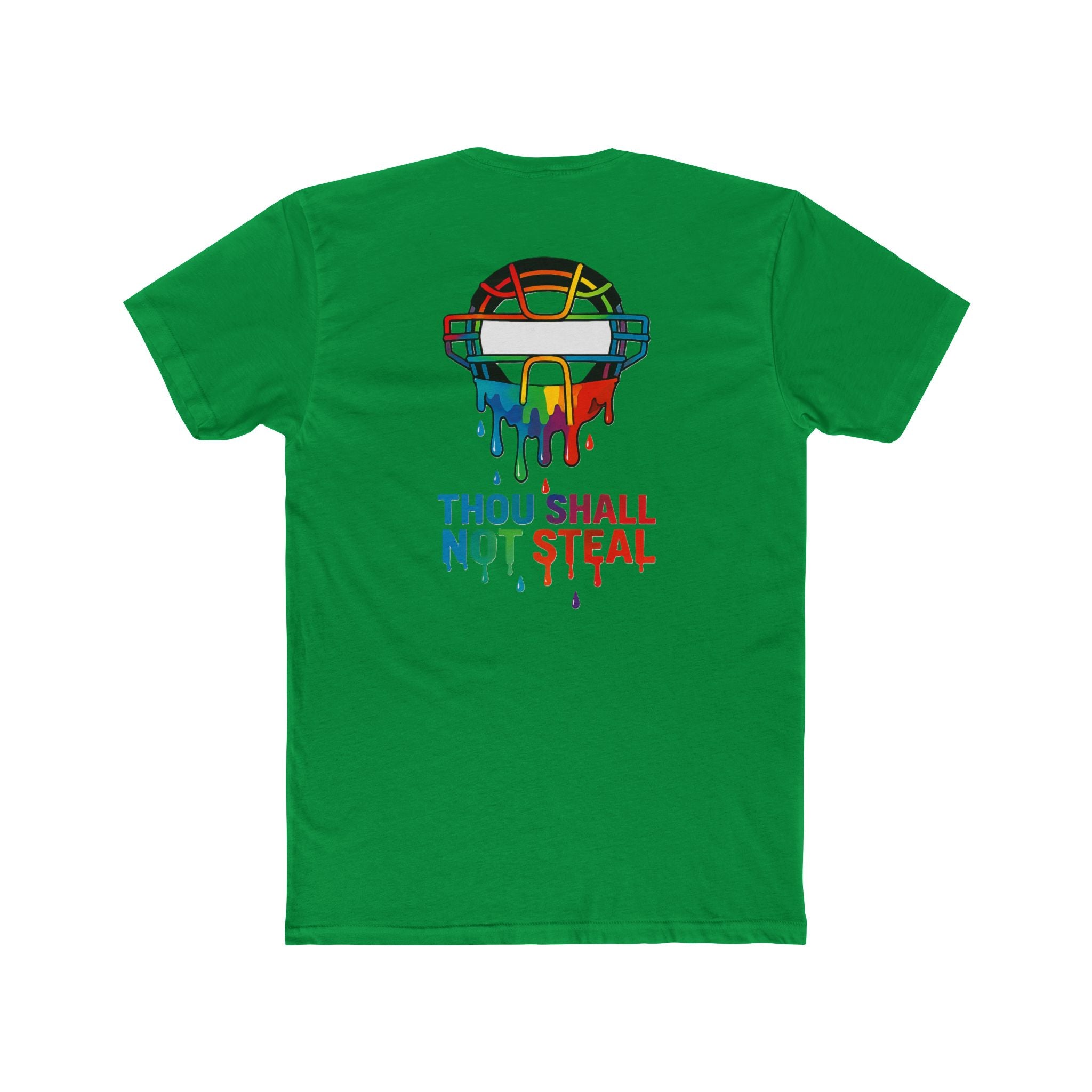'Drippy Thou Shall Not Steel' Colorful Graphic Tee, Unisex Cotton Crew, Fun Statement Shirt, Comfortable Casual Wear, Sports Theme Tee, Gift Idea for All