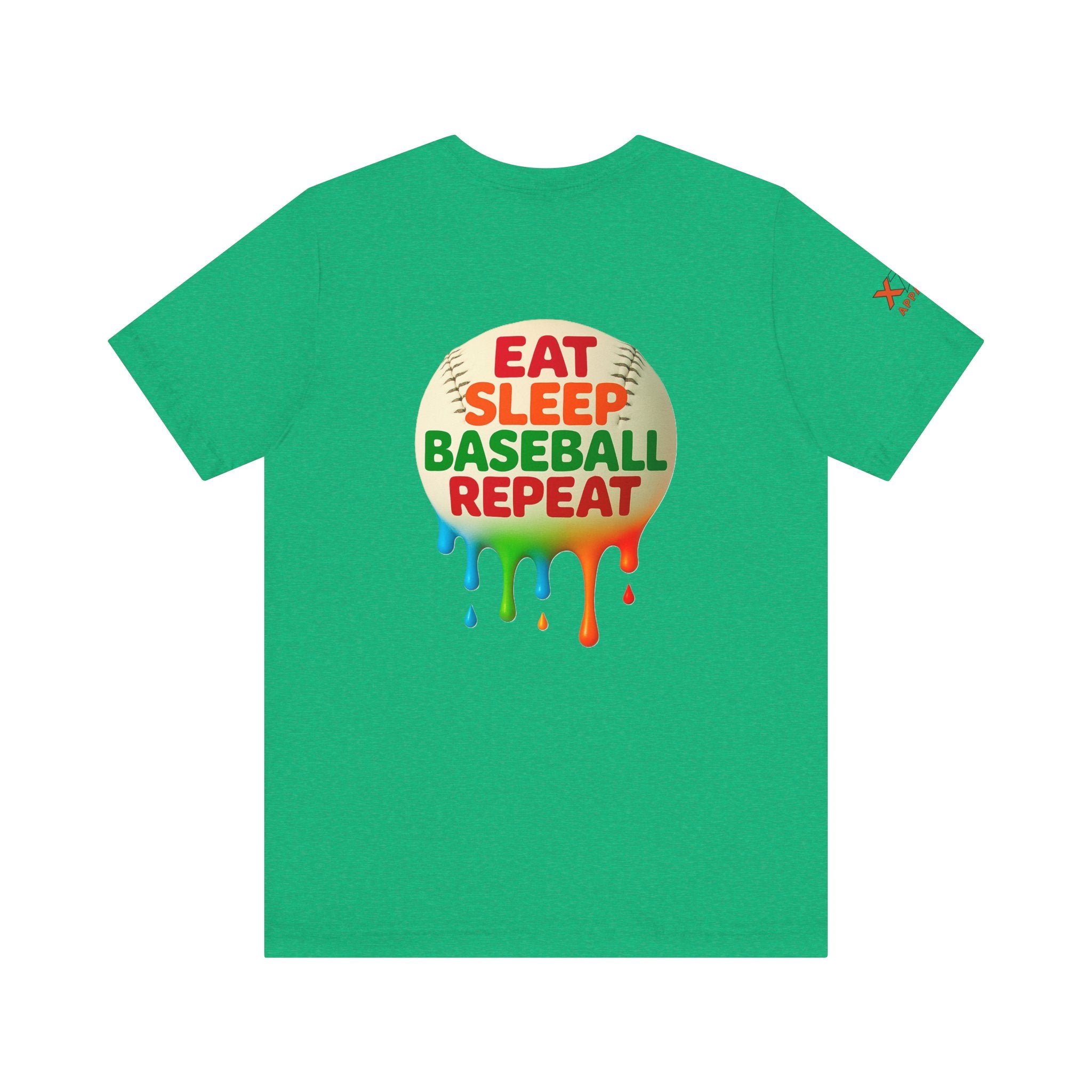 Eat Sleep Baseball Repeat Drippy Design, Unisex Sports Shirt, Gift for Baseball Fans, Summer Graphic Tee, Fun Sportswear