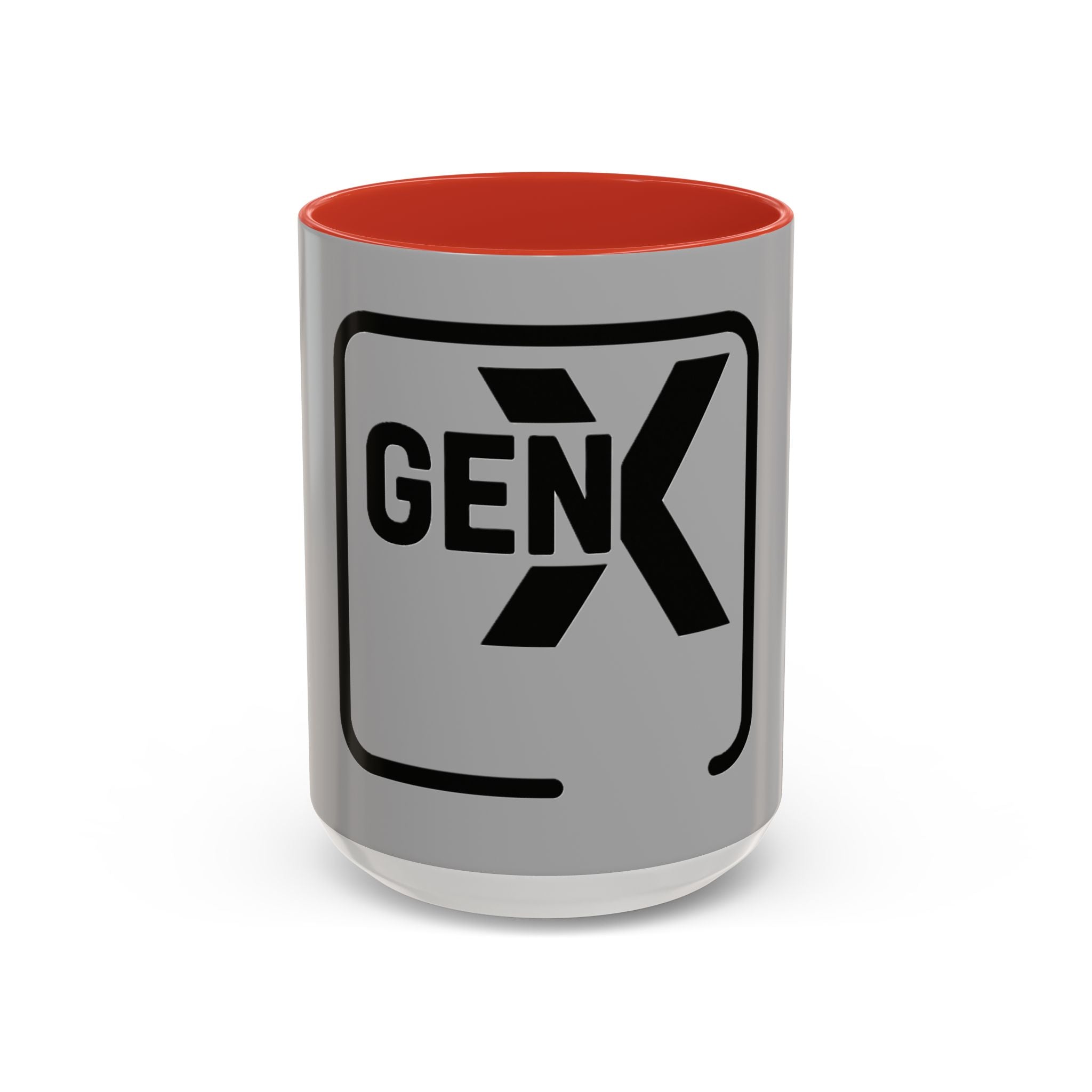 'Gen X' Accent Coffee Mug - Trendy Gift for Retro Lovers, Black and Gray Mug for Home Office, Vintage Style, Coffee Lover's Gift