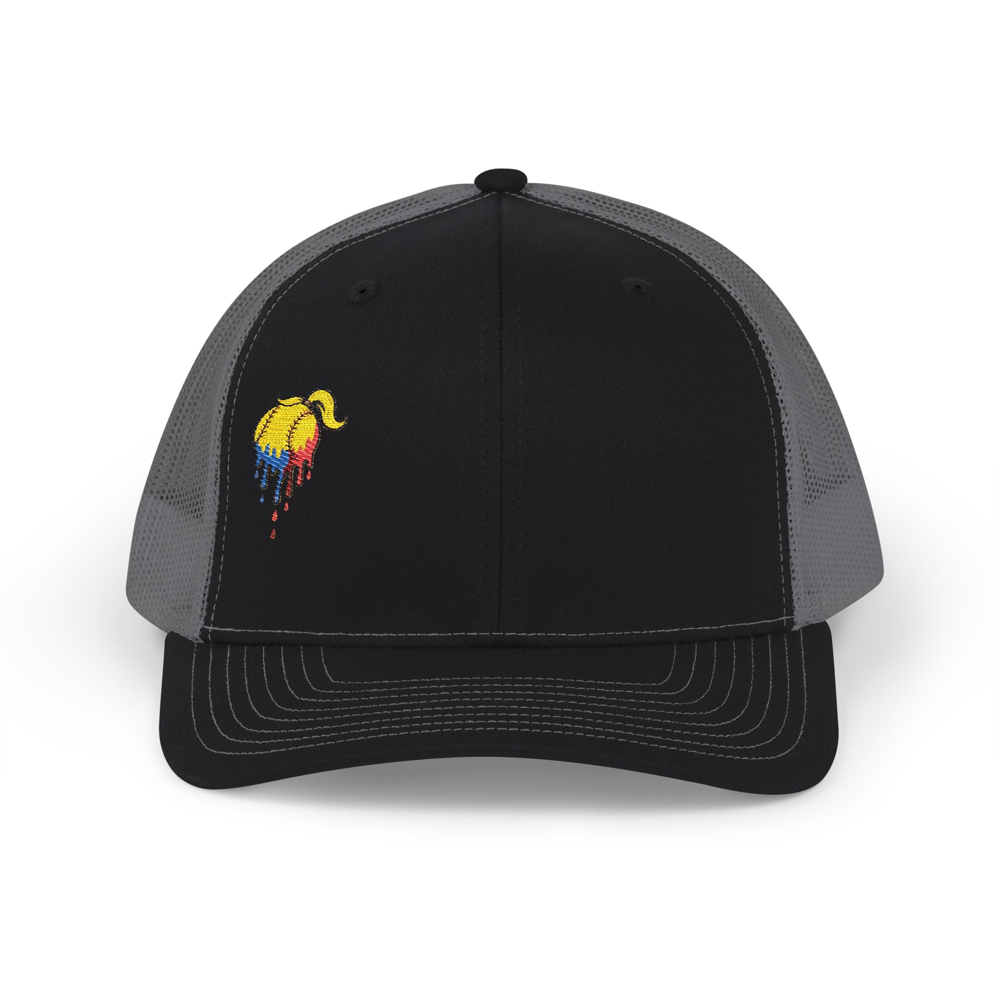 'Drippy' Colorful Elephant Embroidered Snapback Trucker Cap, Festival Hat, Gift for Animal Lovers, Summer Accessory, Casual Style