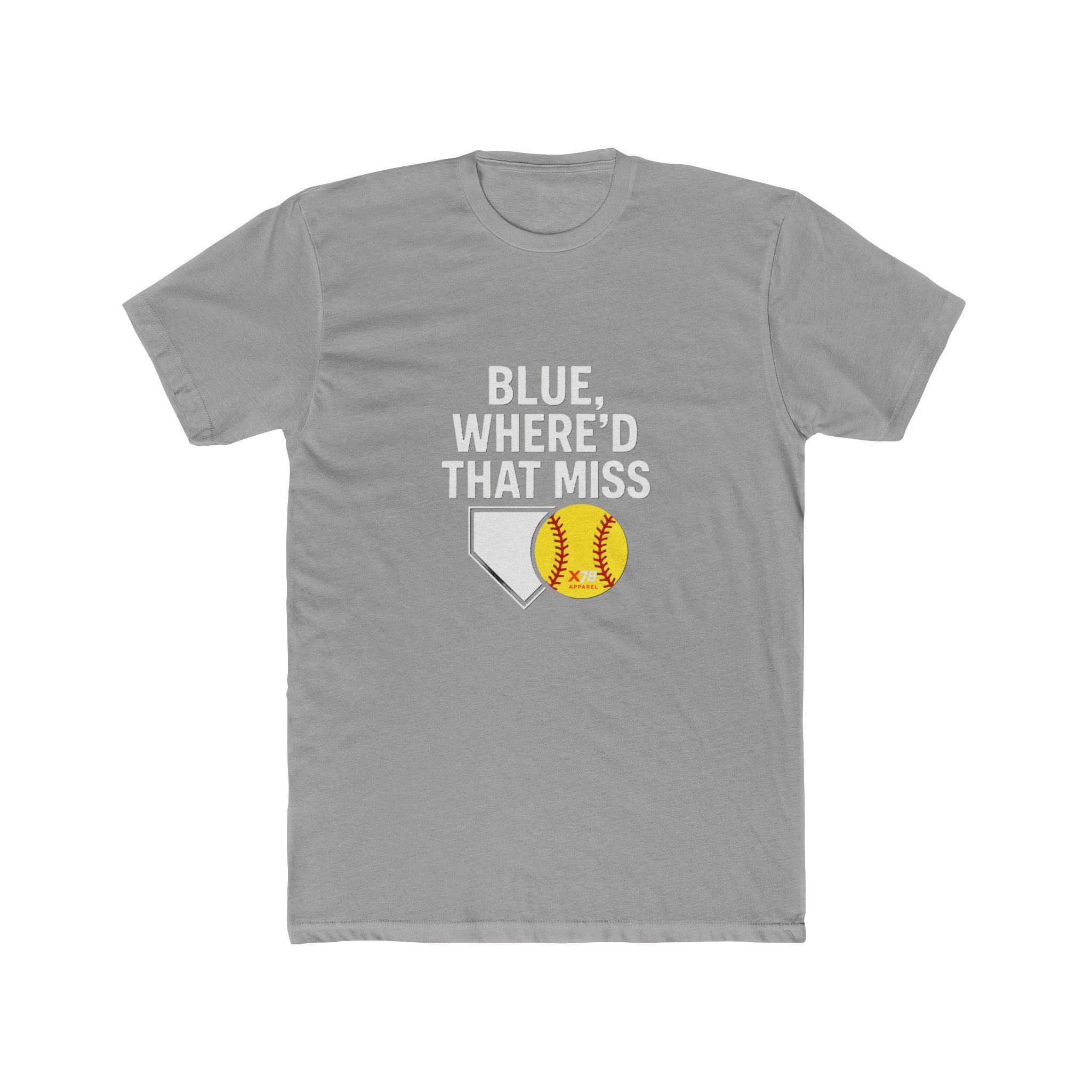 'Where'd That Miss Blue' Baseball Fan Unisex Cotton Crew Tee, Soft Graphic Tee, Sports Apparel, Gift for Coaches, Comfortable Casual Wear