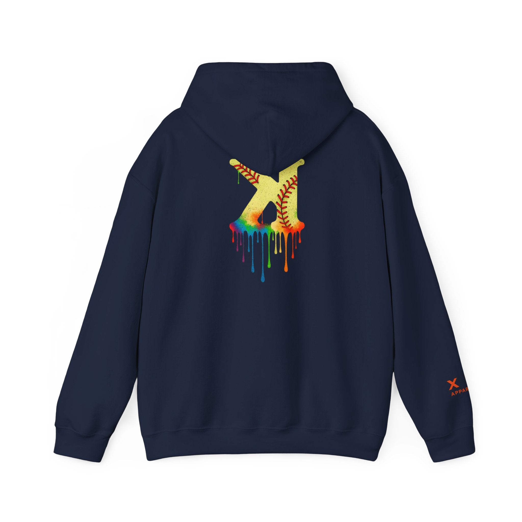 Softball Strikeout Drippy Paint Hoodie, Unisex Sweatshirt, Artistic Gift, Streetwear Style, Comfortable Casual Wear, Unique Hooded Top