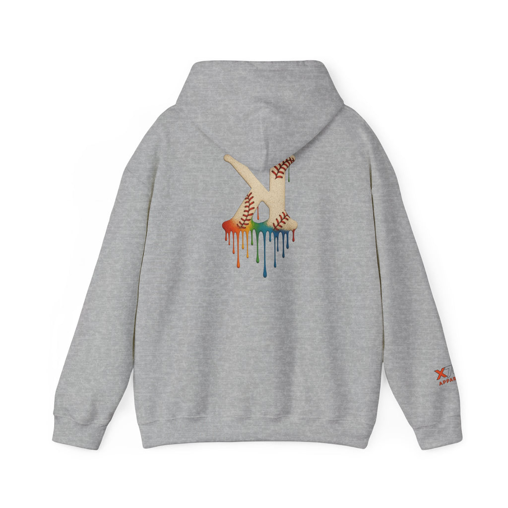 Baseball Strikeout Drippy 2 Art Hoody - Unisex Heavy Blend™ Sweatshirt, Streetwear, Graphic Hoodie, Gift for Him/Her, Casual Comfort, Festival Fashion