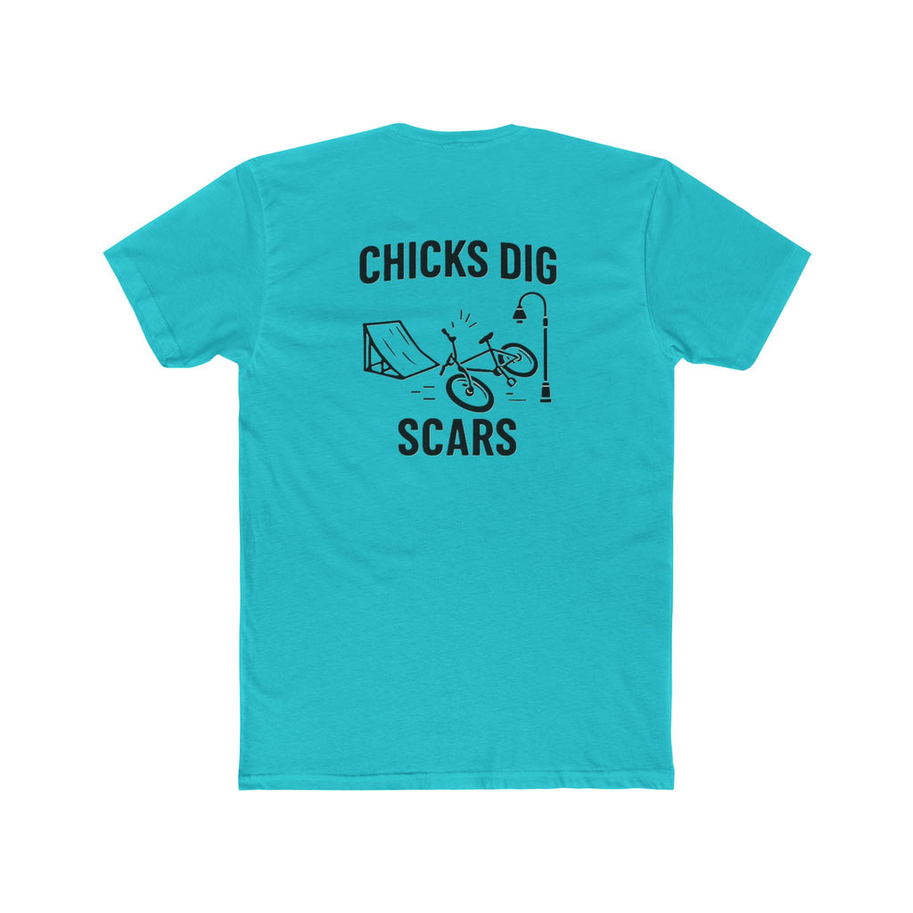 'Gen X Chicks Dig Scars Bike' Graphic Tee, Casual Unisex Cotton Crew, Skate Culture Shirt, Gift for Bikers, Fun Summer Top, Motivational Apparel