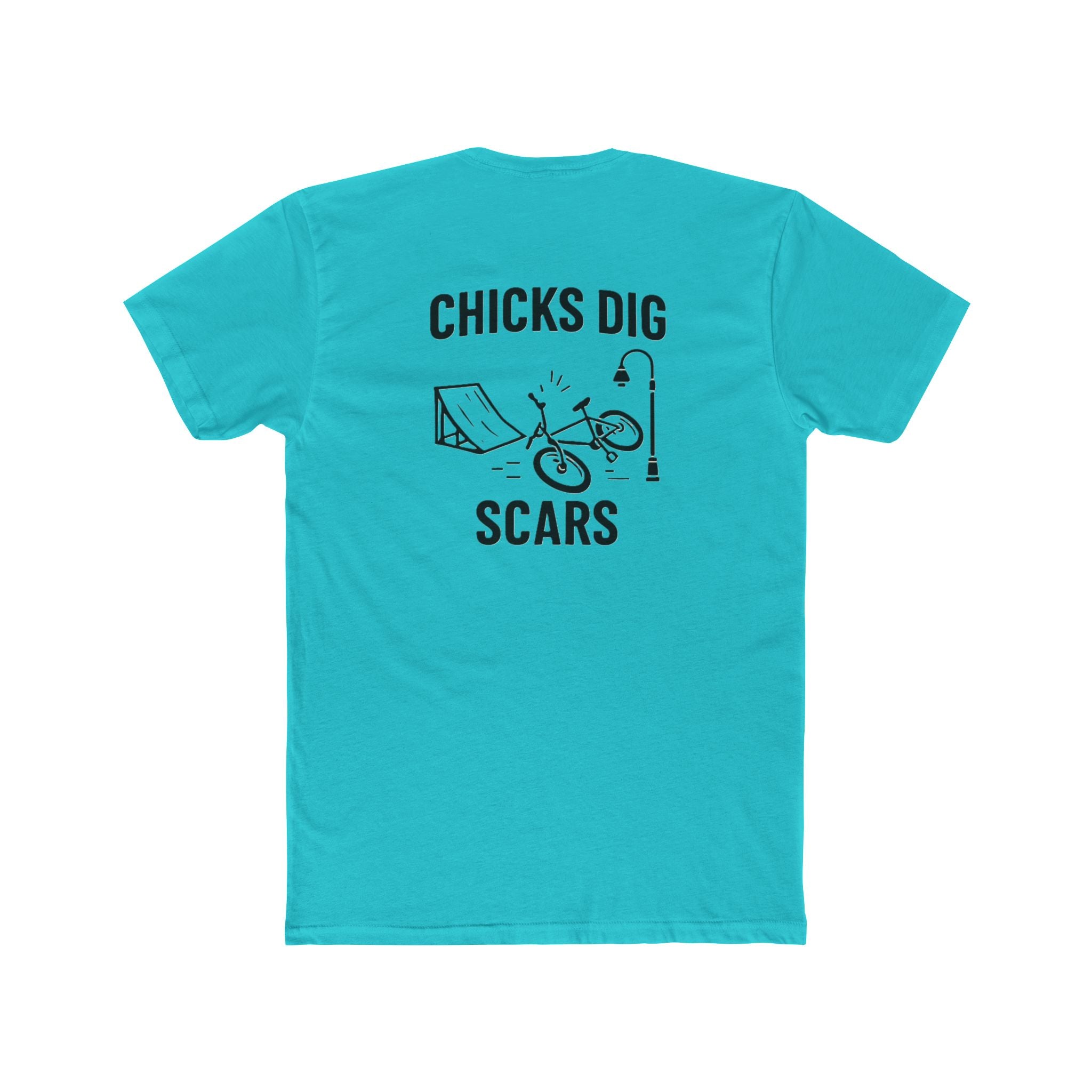 'Gen X Chicks Dig Scars Bike' Graphic Tee, Casual Unisex Cotton Crew, Skate Culture Shirt, Gift for Bikers, Fun Summer Top, Motivational Apparel