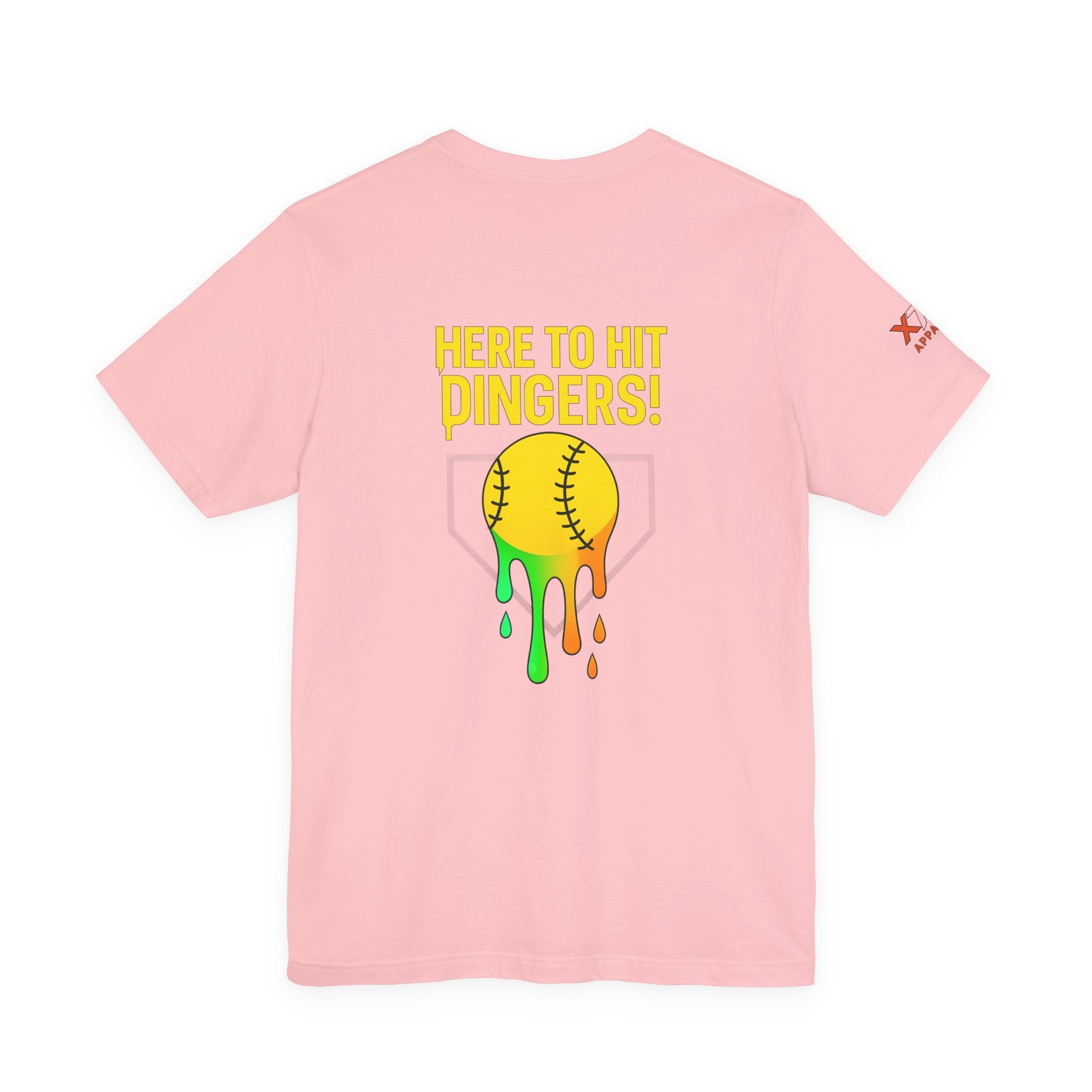 Here to Hit Dingers Drippy Playful Sports Shirt for Athletes, Gifts for Softball Lovers, Team Apparel