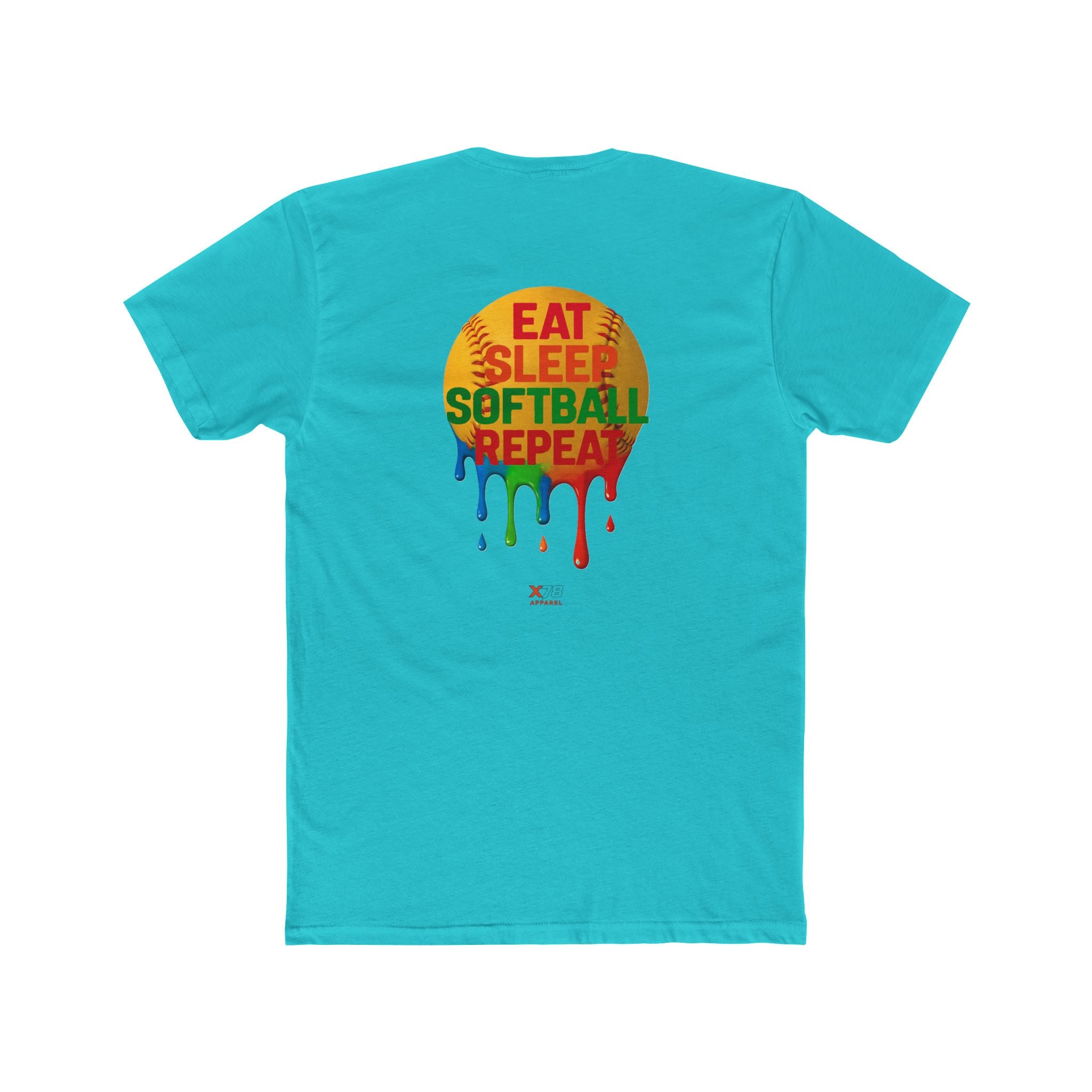 'Eat Sleep Softball' Colorful Softball Crew Tee, Fun Sports Shirt, Gift for Athletes, Unisex Cotton Tee, Eat Sleep Softball Repeat, Activewear, [...]