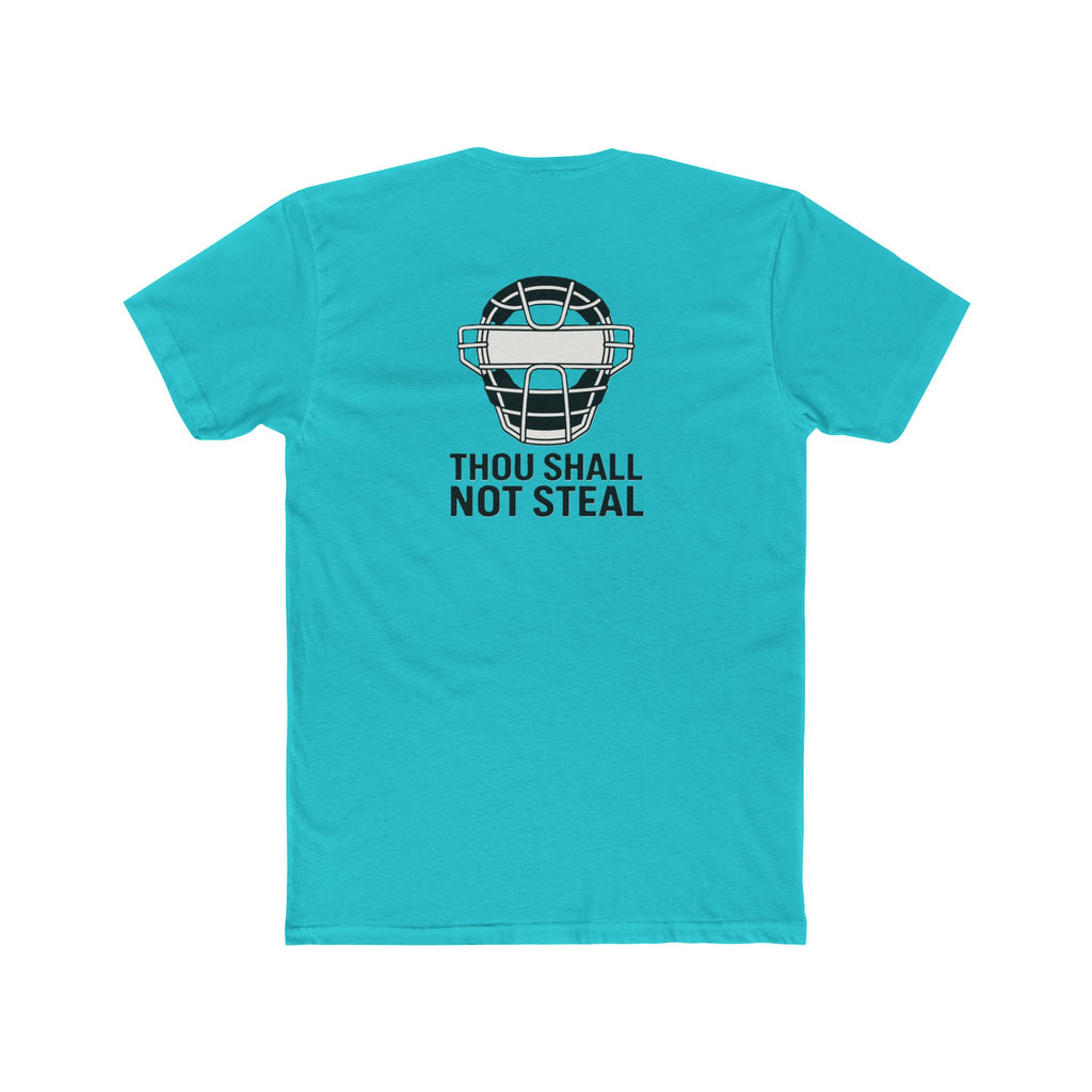 'Thou Shall Not Steel' Funny Catcher T-Shirt | Unisex Cotton Crew Tee | Gift for Soccer Fans | Sports Humor Tee | Unique Soccer Apparel, Birthday Gift, [...]