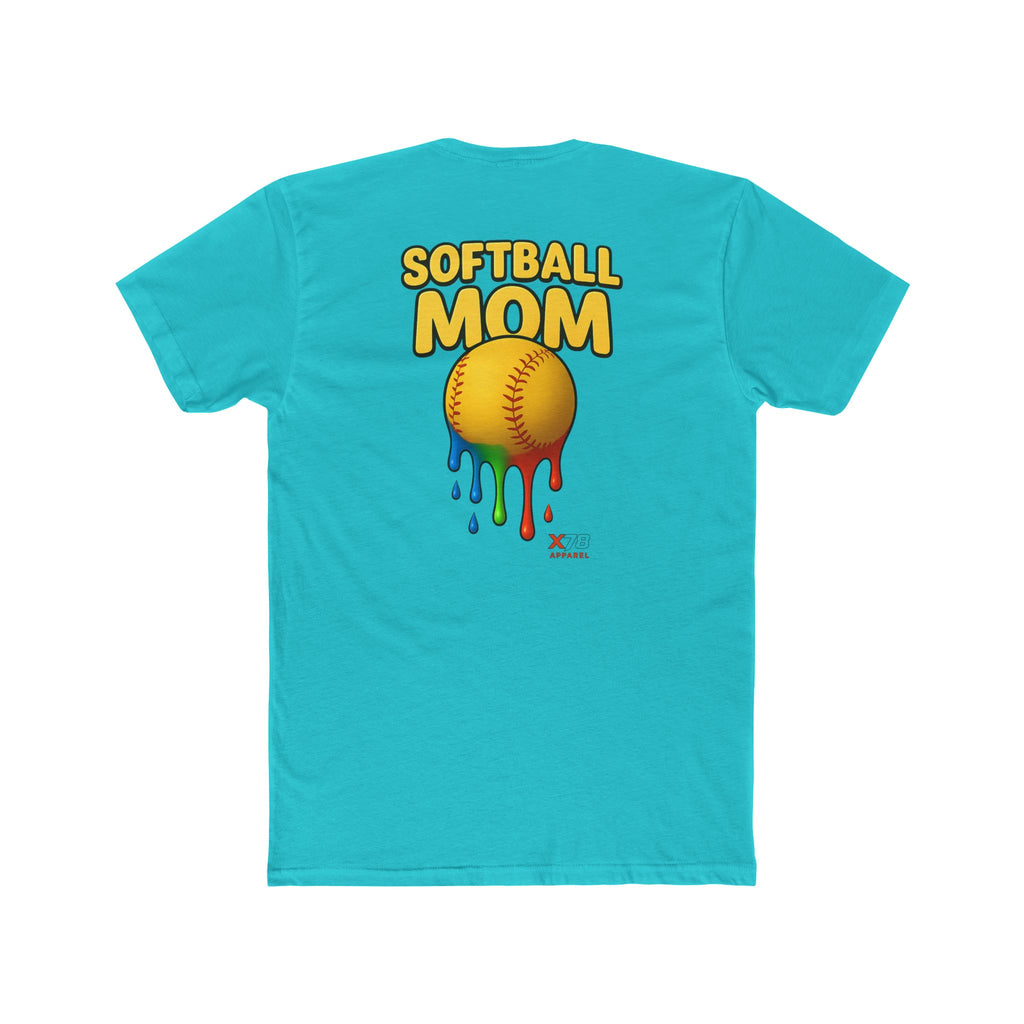 'Softball Mom' Crew Tee: Unisex Cotton T-Shirt, Perfect Gift for Sports Moms, Softball Fan Apparel, Casual Wear, Unique Team Spirit