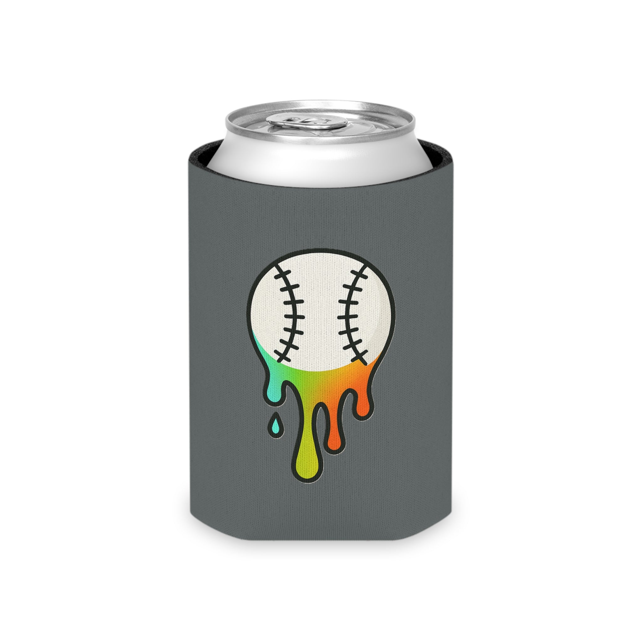 Baseball Drippy Inspired Can Cooler, Fun Party Accessory, Summer BBQ Gear, Sports Fan Gift, Beverage Insulator for Celebrations