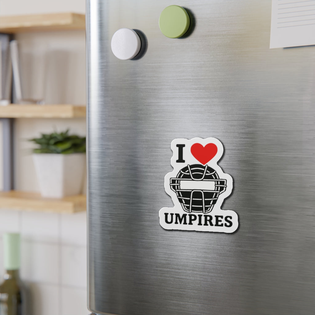I Love Umpires Die-Cut Magnets - Fun Sports Decor, Gift for Baseball Fans, Refrigerator Magnet, Sports Enthusiast Gift, Umpire Appreciation