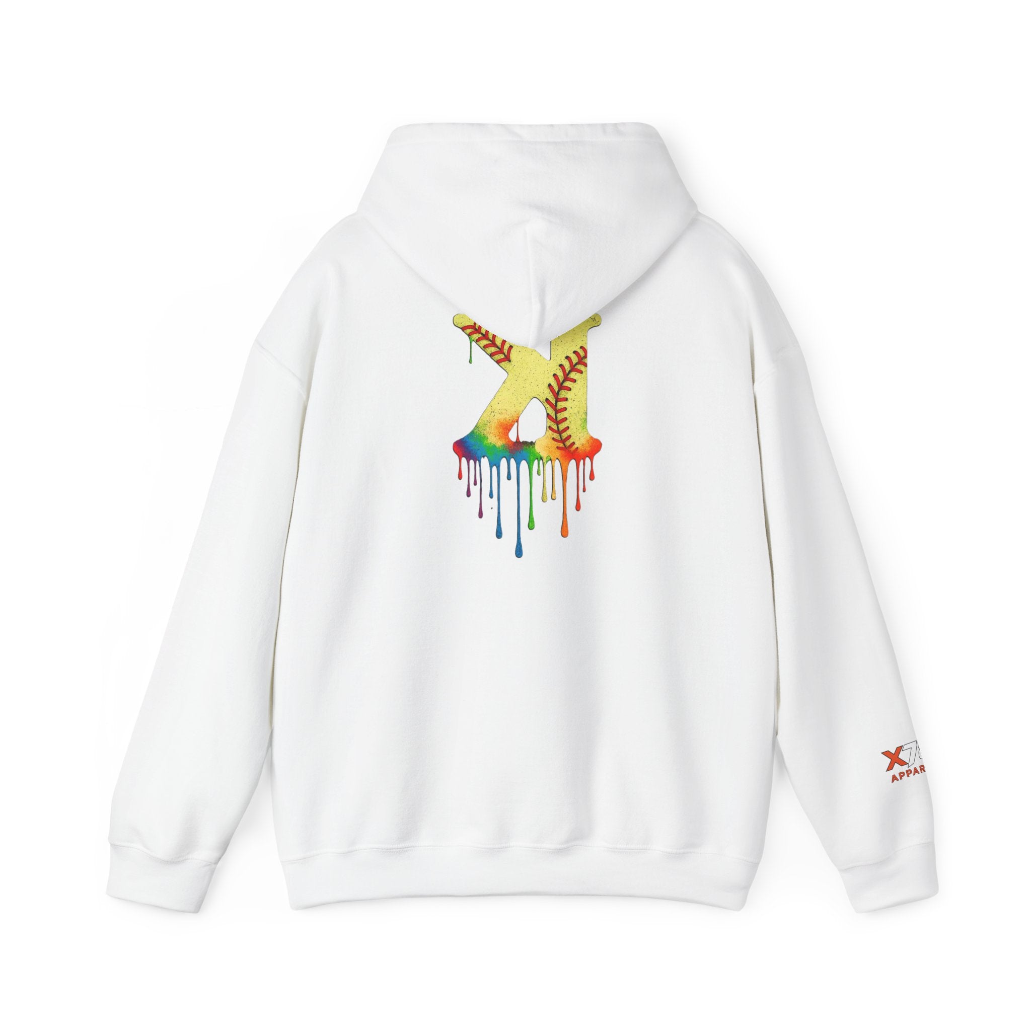 Softball Strikeout Drippy Paint Hoodie, Unisex Sweatshirt, Artistic Gift, Streetwear Style, Comfortable Casual Wear, Unique Hooded Top