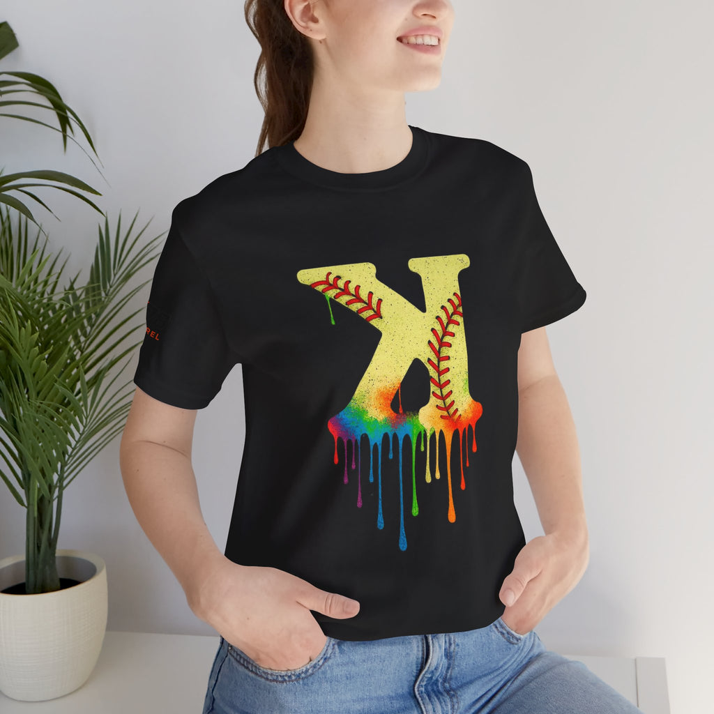 Softball Strikeout Drippy Graphic Tee, Perfect for Sports Fans, Gift for Athletes, Casual Wear, Summer Outfits, Team Spirit Apparel