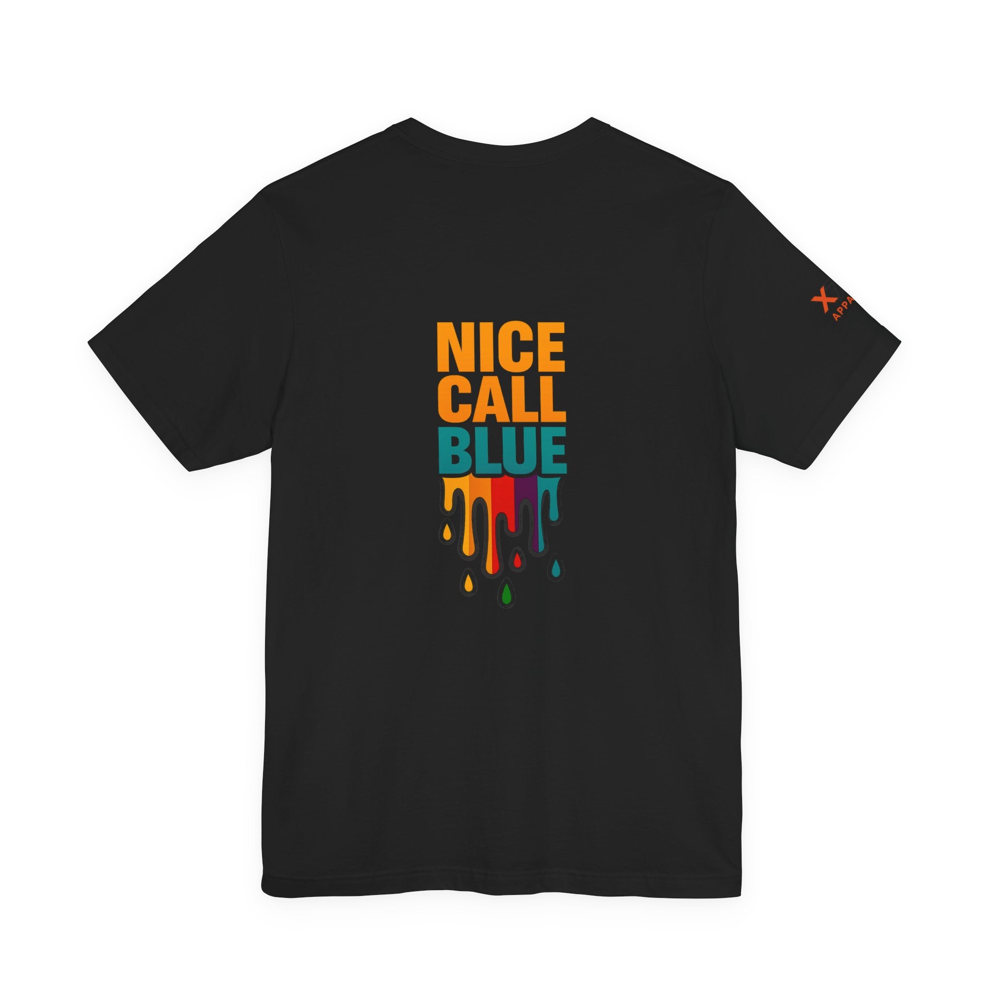 Nice Call Blue Drippy Cool Graphic Tee for Casual Vibes, Perfect for Everyday Wear, Music Festivals, Birthdays, Summer Outings, Unisex Style