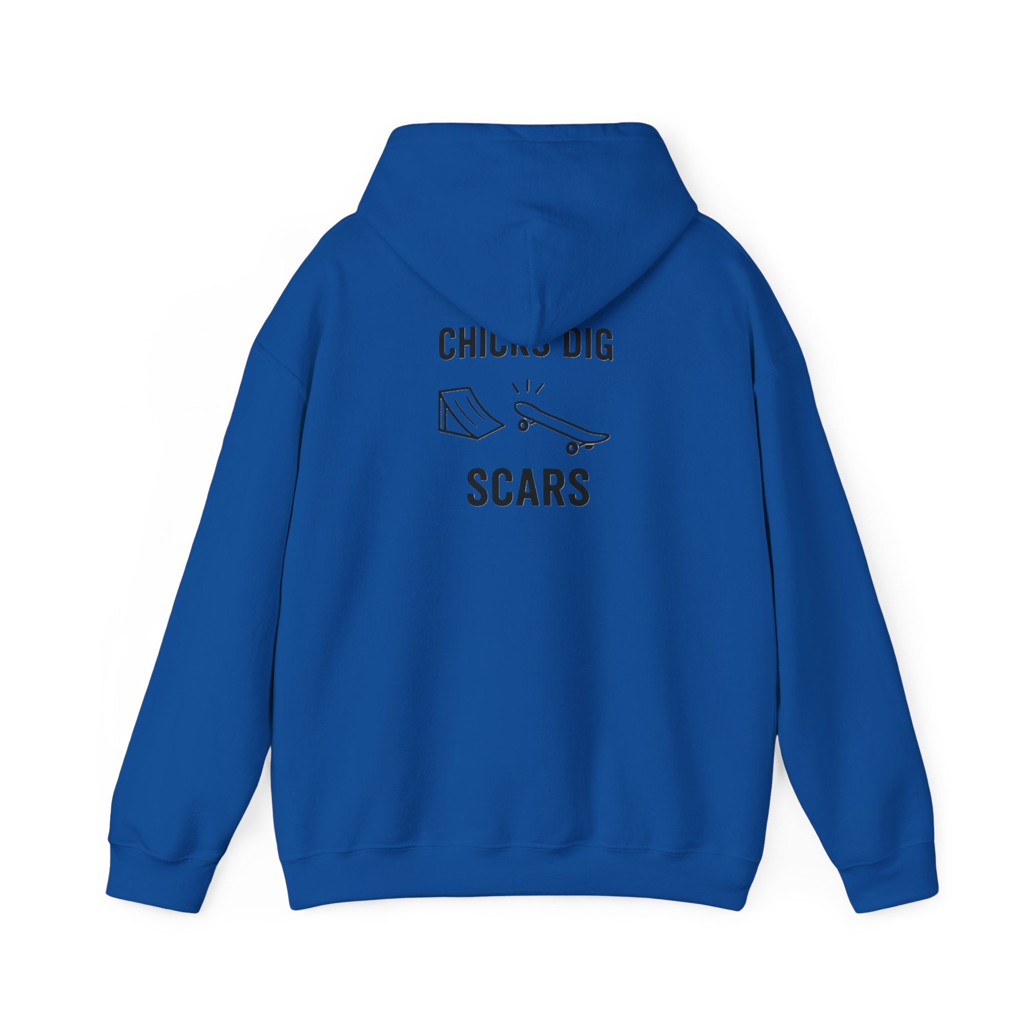'Gen X Chicks Dig Scars Skateboard' Chic Streetwear Hoodie, Unisex Heavy Blend Sweatshirt, Skateboard Fashion, Gift for Skate Enthusiasts, Casual Wear, Everyday Style