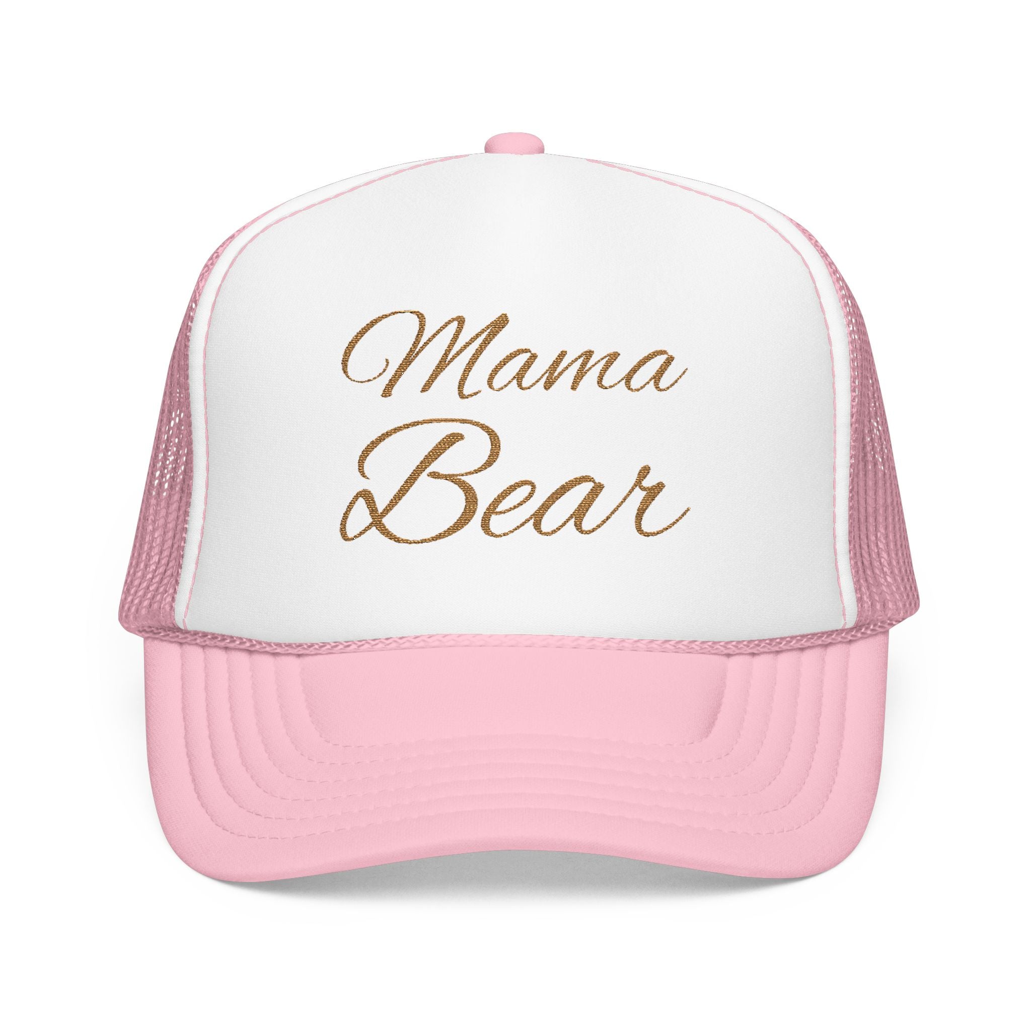 Mama Bear Foam Trucker Hat, Embroidered Gift for Moms, Trendy Summer Accessory, Cute Casual Wear, Parenting Celebrations, Outdoor Events