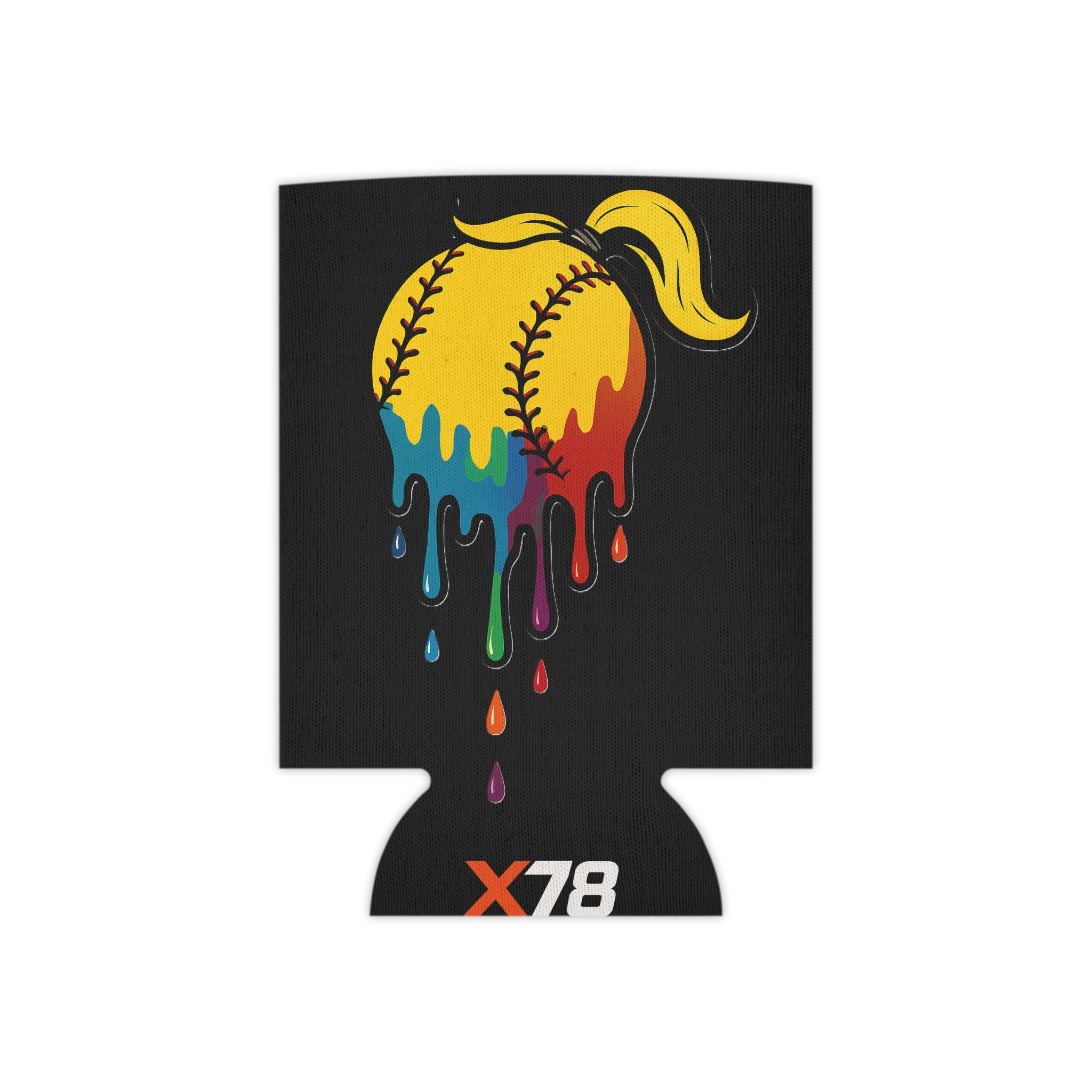 'Drippy' Colorful Dripping Baseball Softball Can Cooler - Fun Gift for Sports Lovers, Tailgating, Birthdays, Summer Parties, BBQs