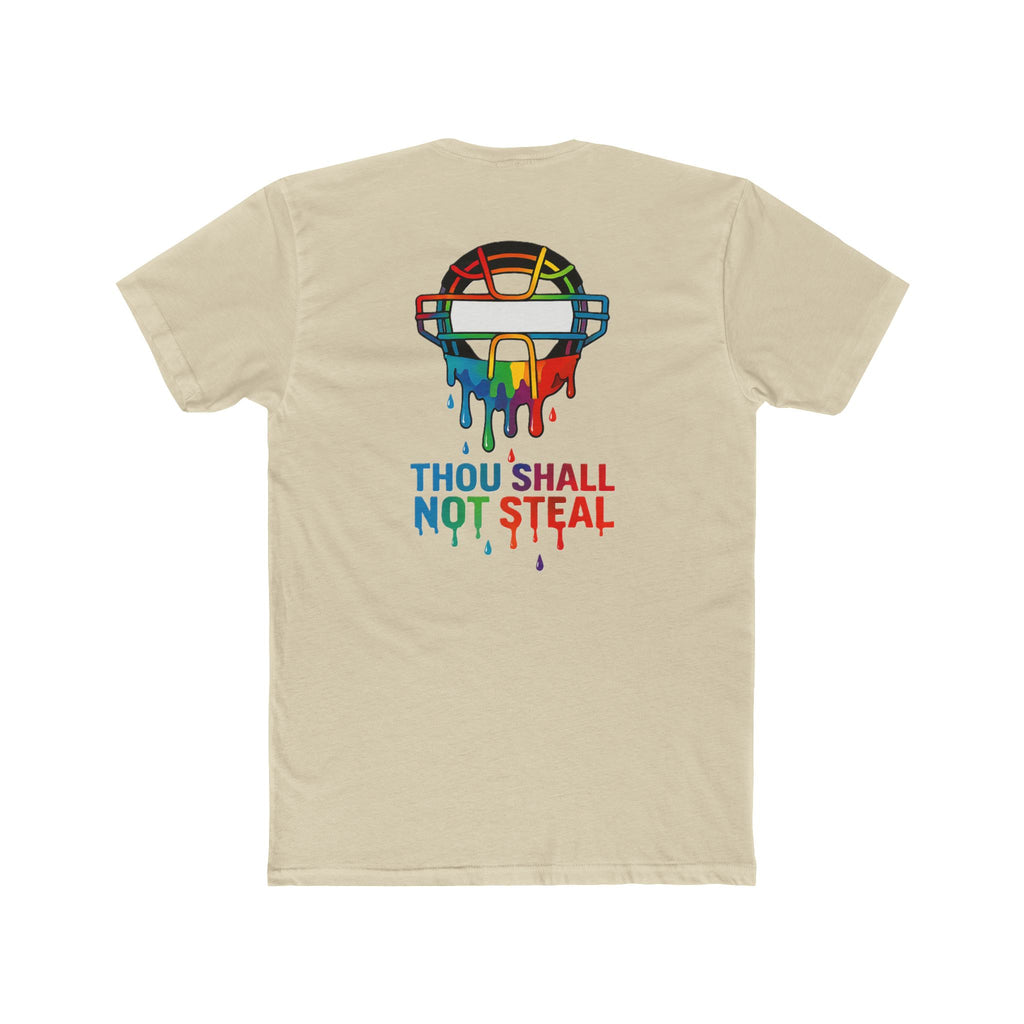 'Drippy Thou Shall Not Steel' Colorful Graphic Tee, Unisex Cotton Crew, Fun Statement Shirt, Comfortable Casual Wear, Sports Theme Tee, Gift Idea for All