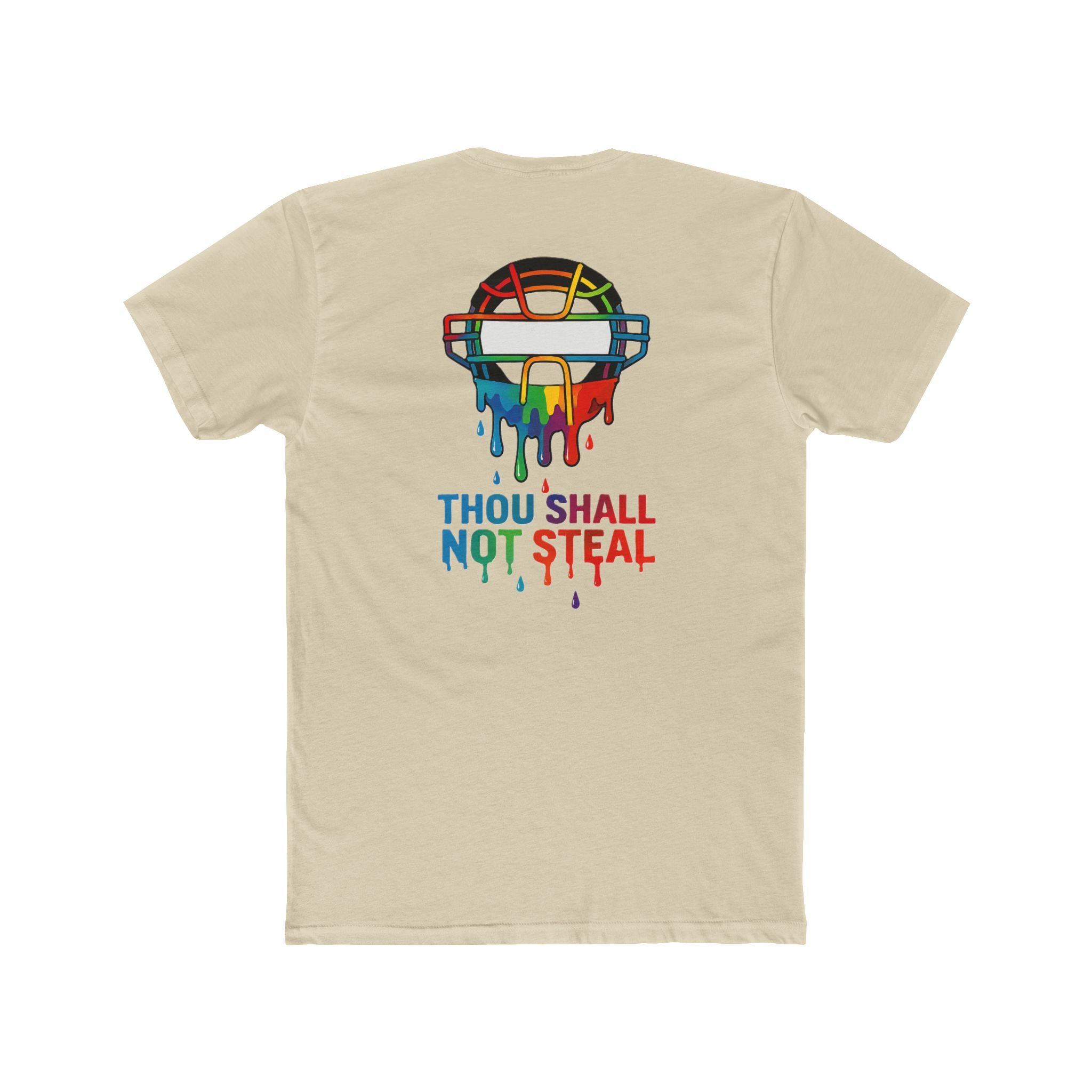 'Drippy Thou Shall Not Steel' Colorful Graphic Tee, Unisex Cotton Crew, Fun Statement Shirt, Comfortable Casual Wear, Sports Theme Tee, Gift Idea for All