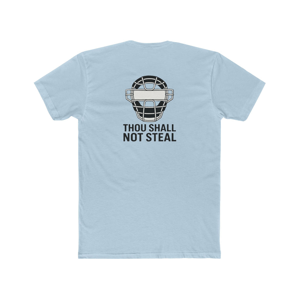 'Thou Shall Not Steel' Funny Catcher T-Shirt | Unisex Cotton Crew Tee | Gift for Soccer Fans | Sports Humor Tee | Unique Soccer Apparel, Birthday Gift, [...]