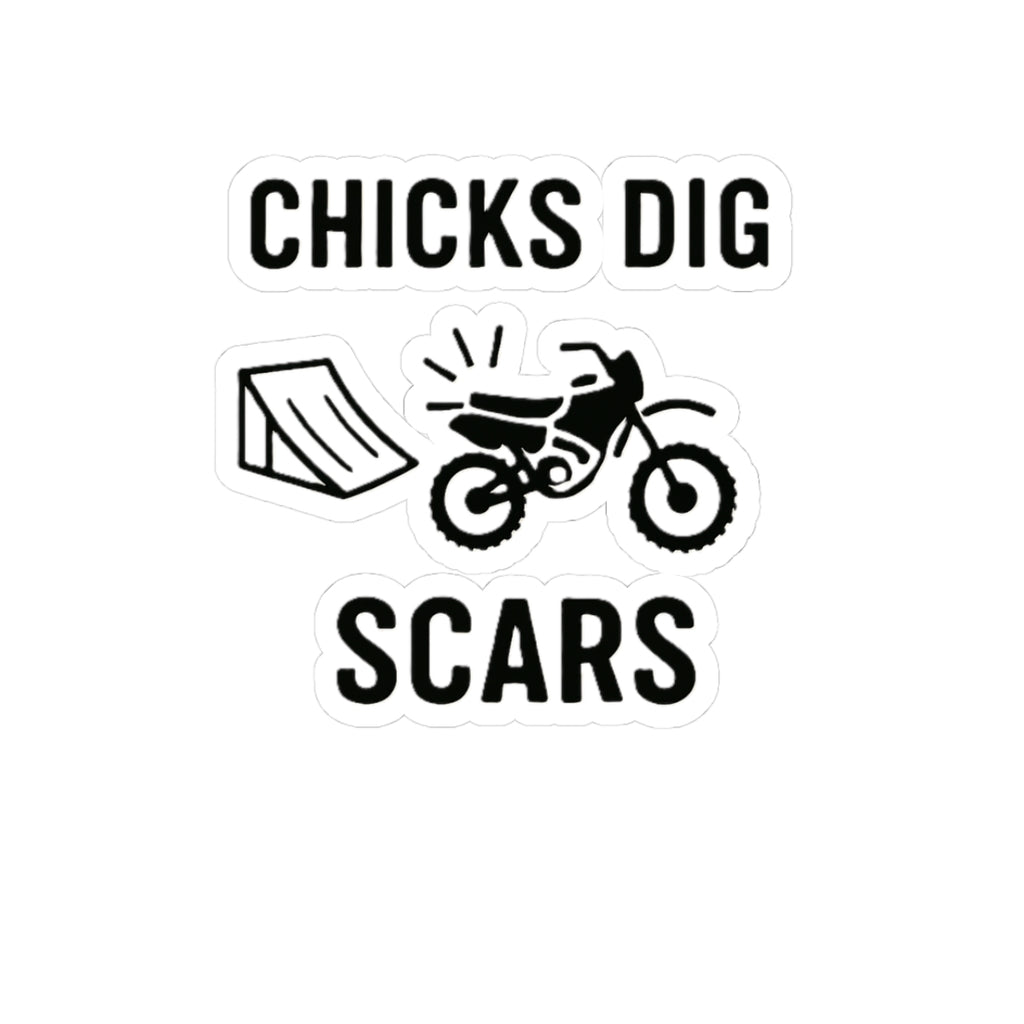 Chicks Dig Scars Dirt Bike Sticker
