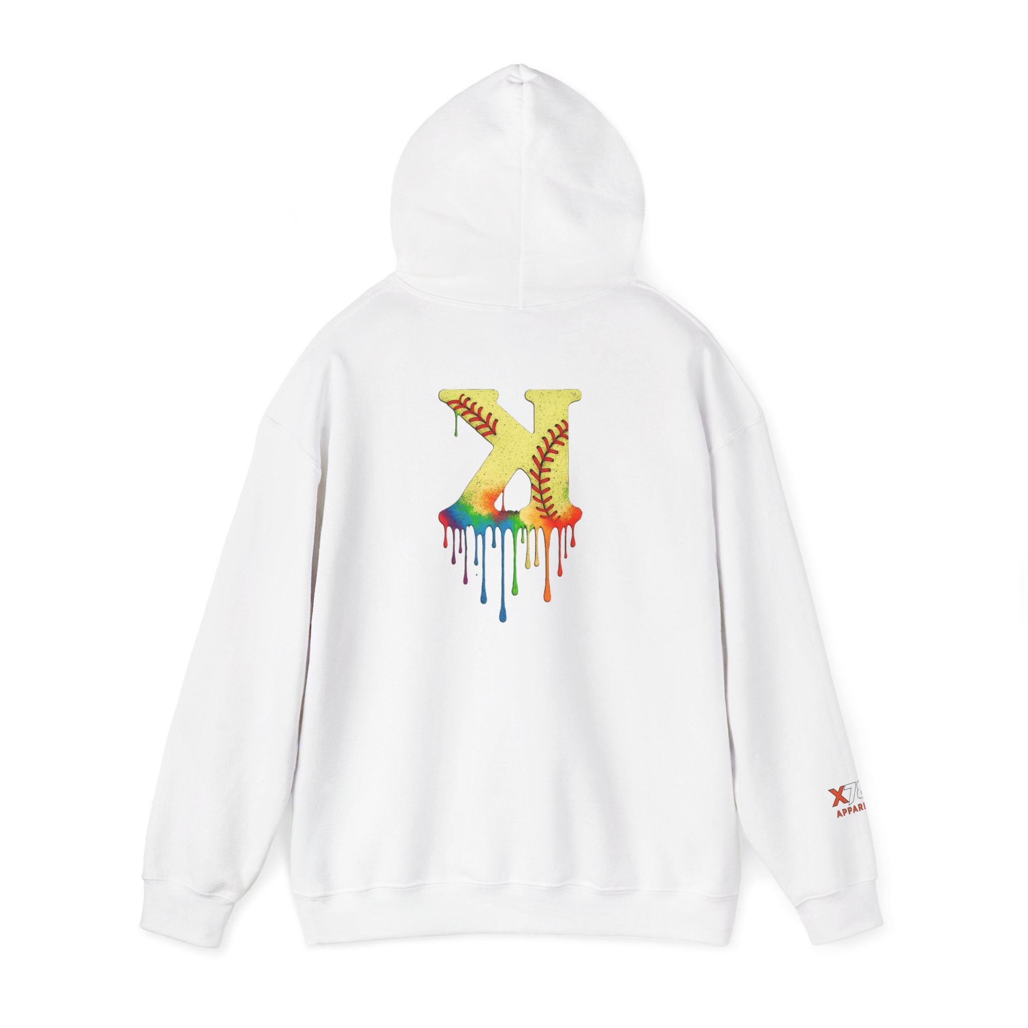 Softball Strikeout Drippy Paint Hoodie, Unisex Sweatshirt, Artistic Gift, Streetwear Style, Comfortable Casual Wear, Unique Hooded Top