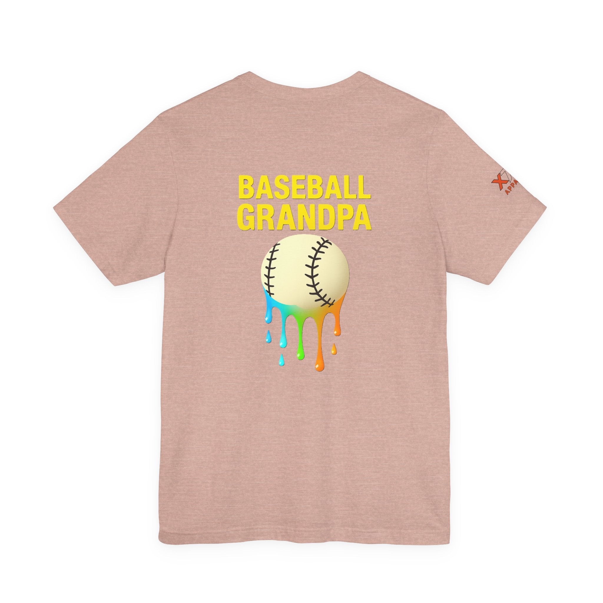 Baseball Grandpa Drippy Unisex Tee, Colorful Baseball Shirt, Gift for Grandpa, Vintage Style T-Shirt, Soft Cotton Tee