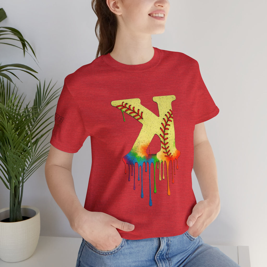 Softball Strikeout Drippy Graphic Tee, Perfect for Sports Fans, Gift for Athletes, Casual Wear, Summer Outfits, Team Spirit Apparel