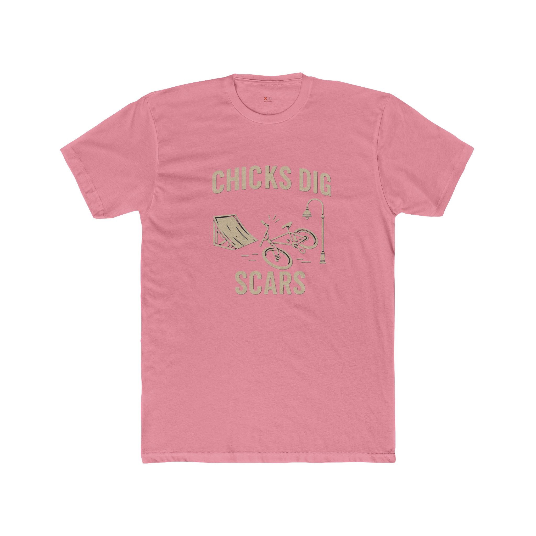 'Chicks Dig Scars Bike' Unisex Cotton Crew Tee, Casual Graphic Tee, Fun Gift for Bikers, Outdoor Adventure Shirt, Perfect for Birthdays, [...]
