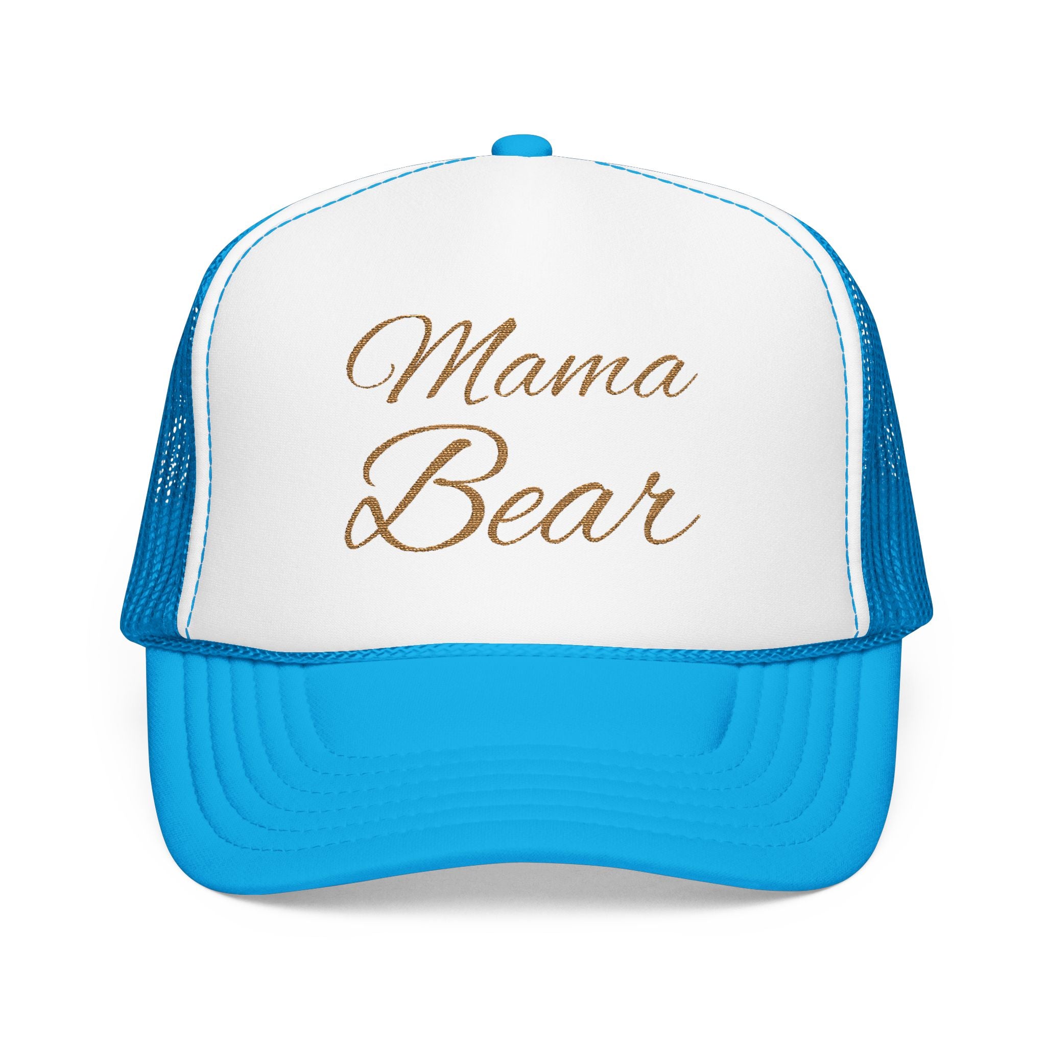 Mama Bear Foam Trucker Hat, Embroidered Gift for Moms, Trendy Summer Accessory, Cute Casual Wear, Parenting Celebrations, Outdoor Events